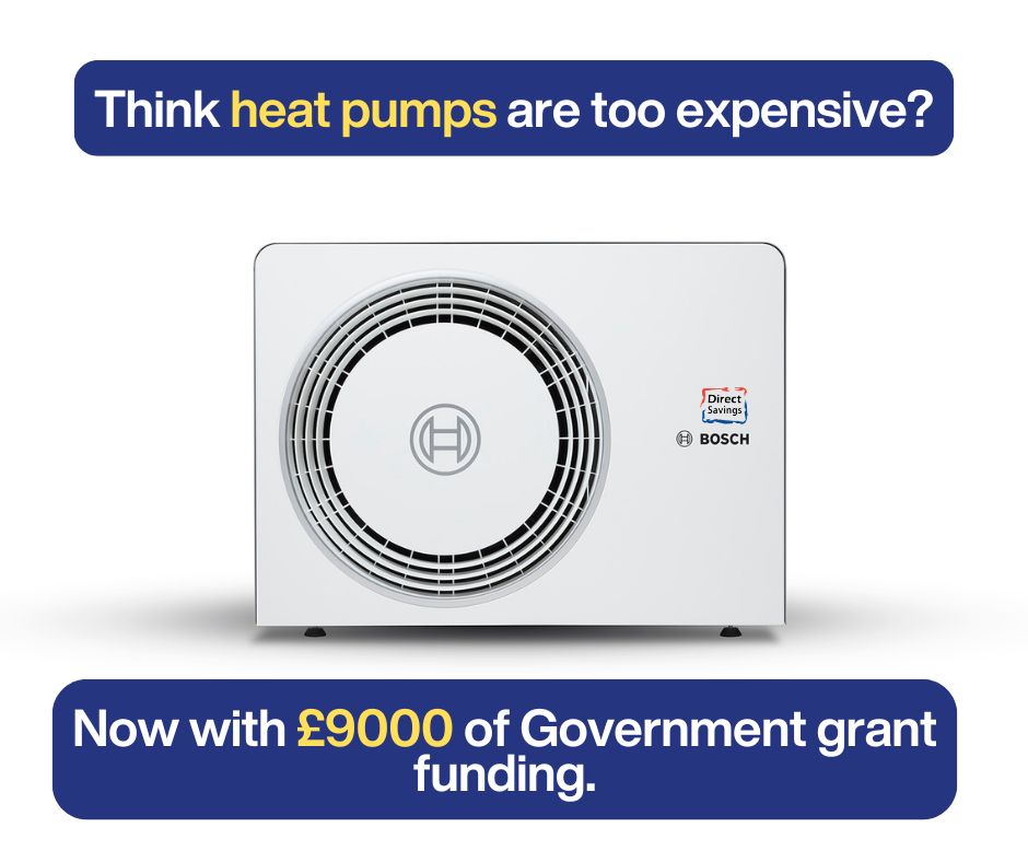 Direct Savings Facebook ad: £9,000 Heat Pump Funding Available