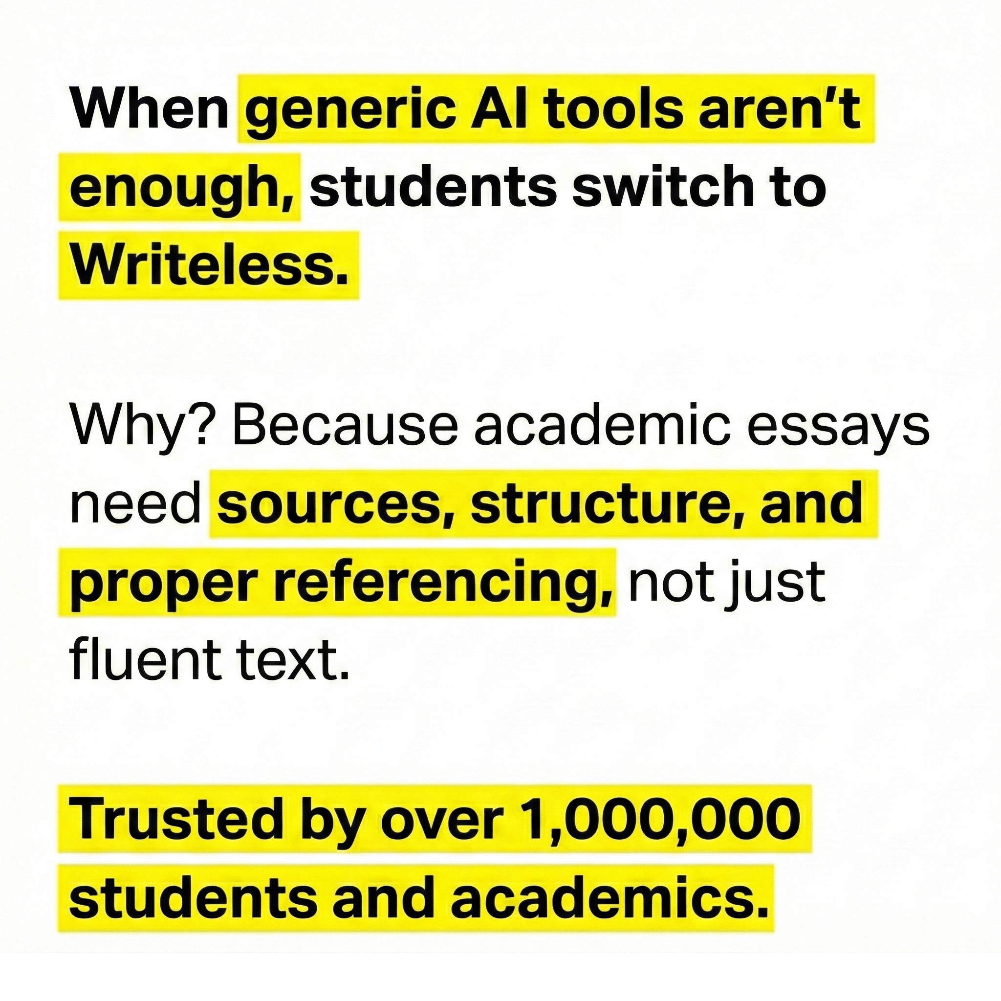 Writeless AI Facebook ad