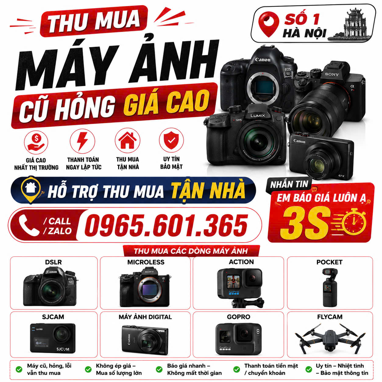 Thu mua máy ảnh cũ giá cao tại hà nội 0965601365 Facebook ad