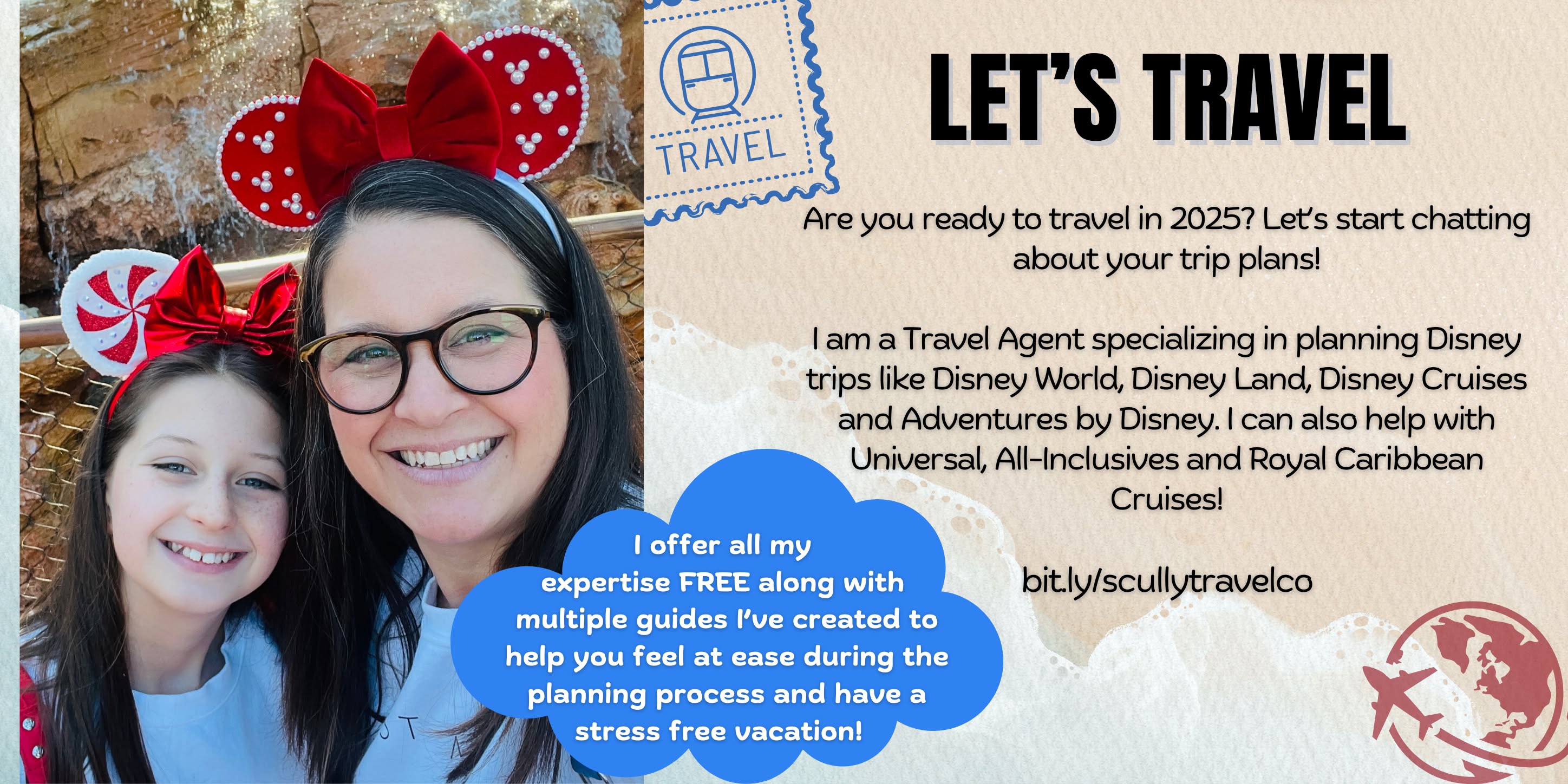 Magical Travel with Calli Facebook ad: If you love to travel and make memories…