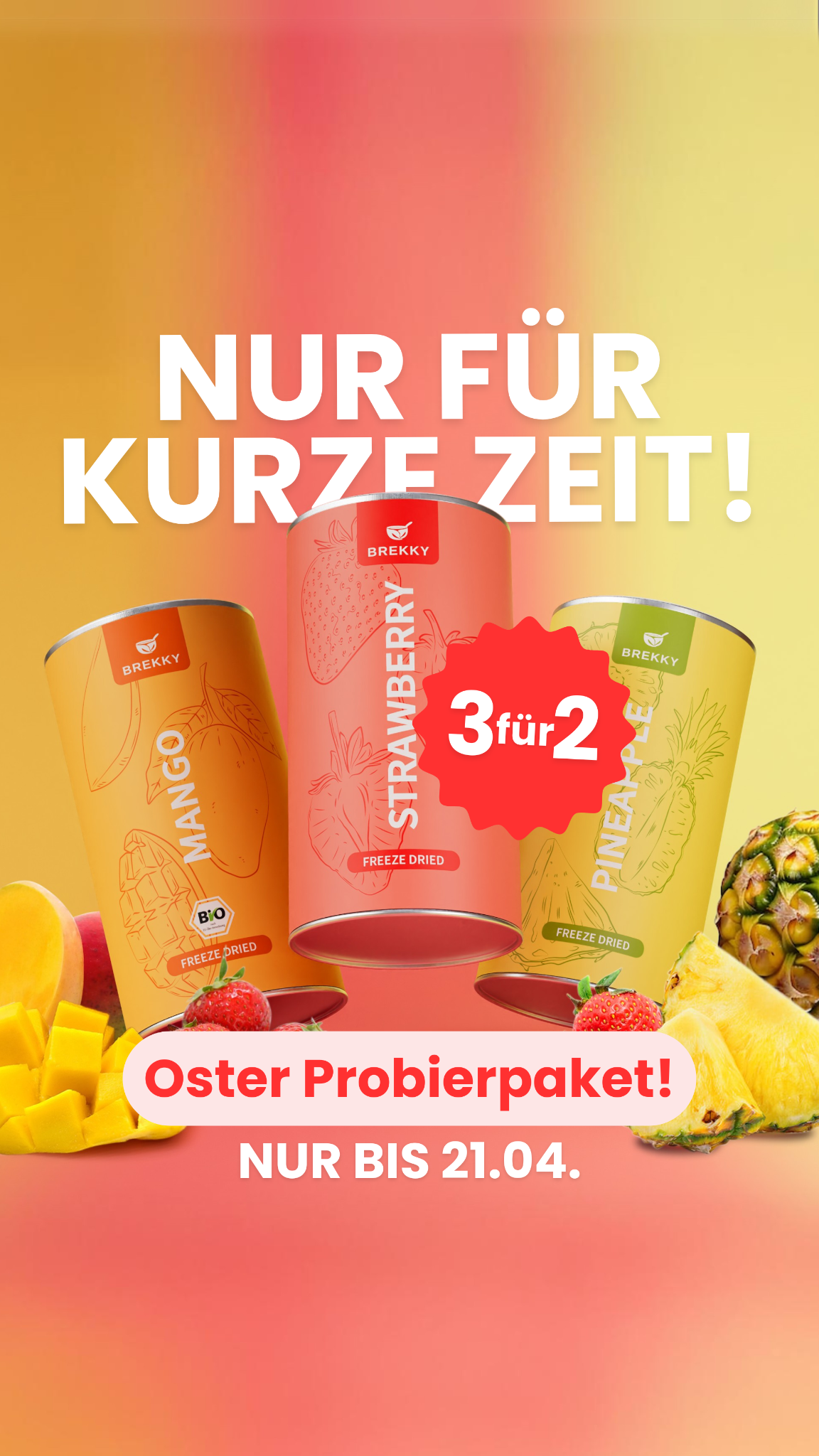 Brekky Bowl Facebook ad: 3 für 2 Angebot