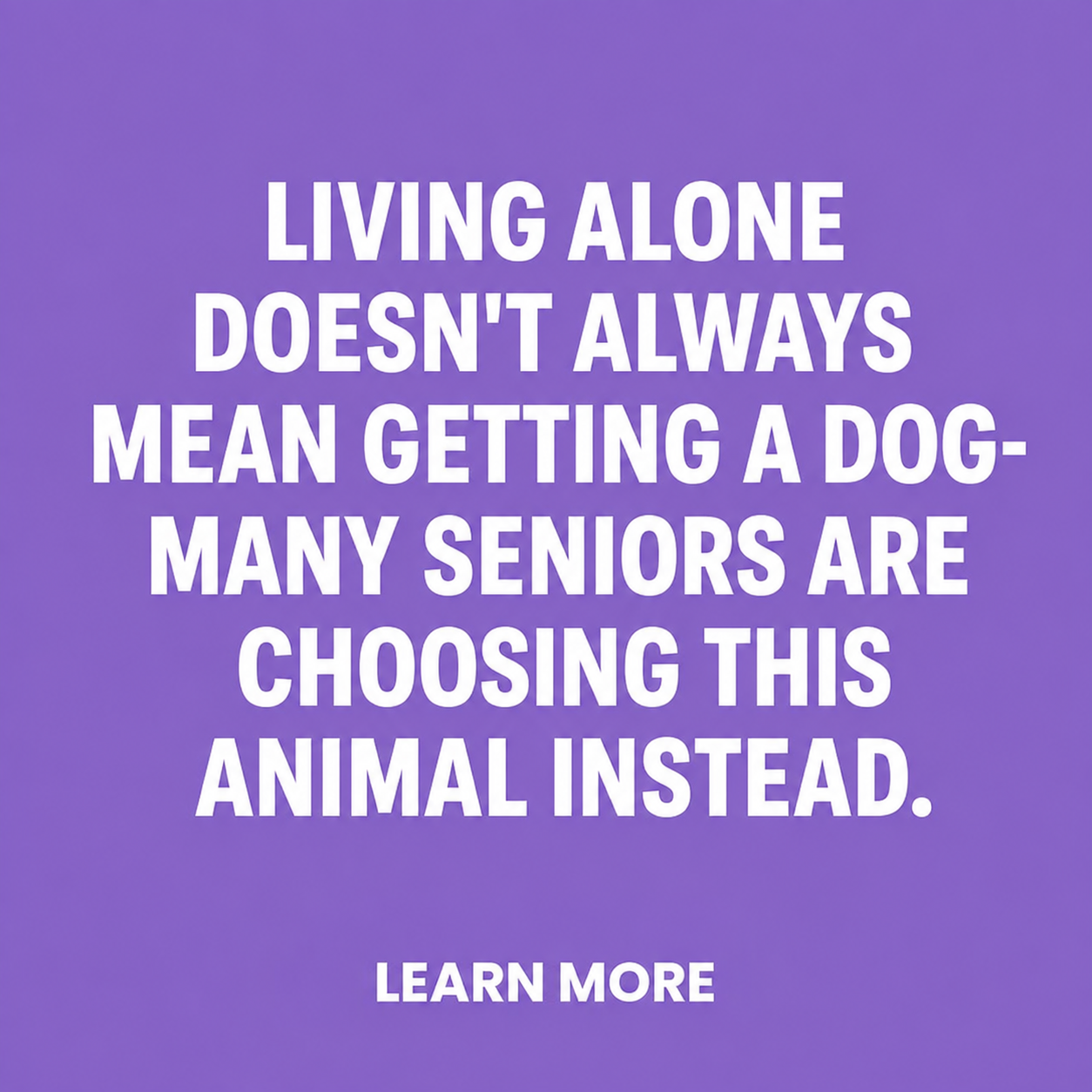 Local Products Hub Facebook ad: Pets for Seniors Living Alone