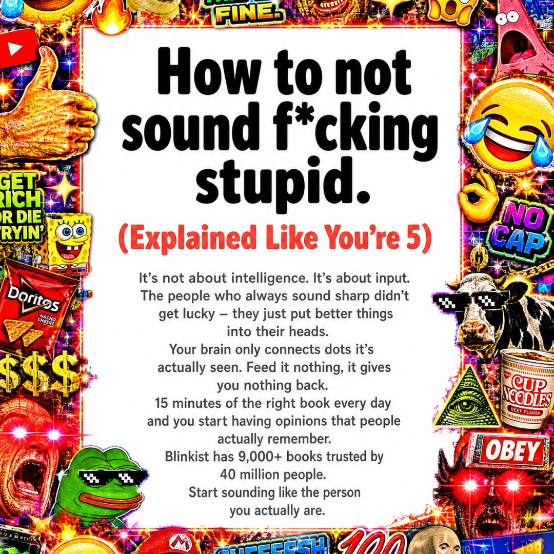 Blinkist Facebook ad: Why Some People Always Have Something to Say, And How You…