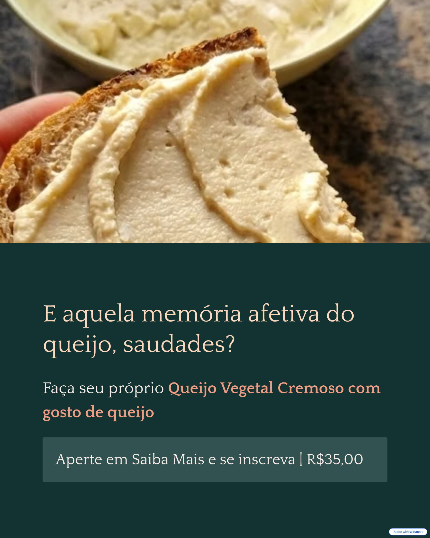 Vegan Cheese Lover Facebook ad: Queijo Vegetal Cremoso - sua solução