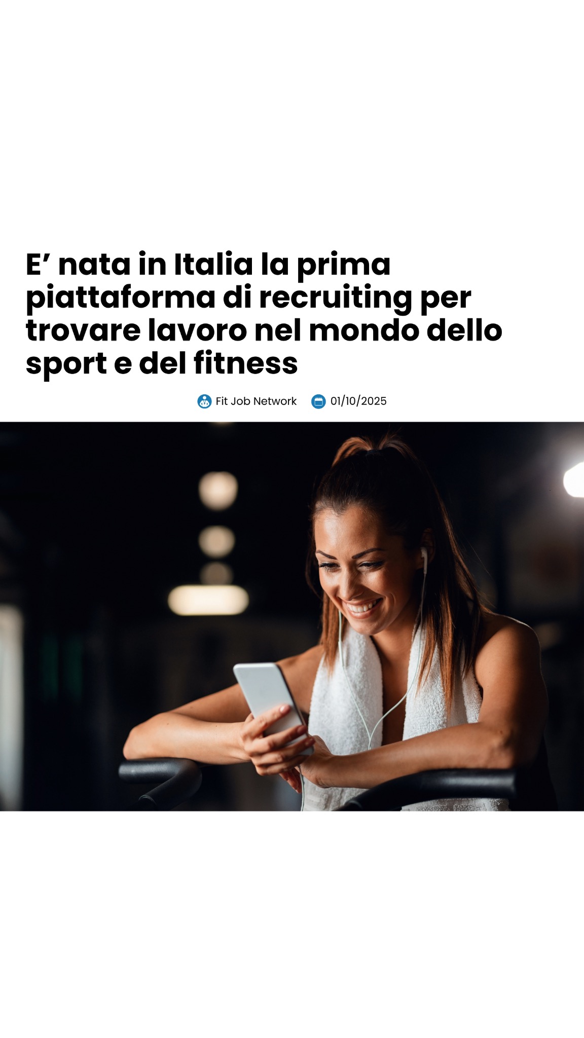 Fit Job Network Facebook ad: Entra in Fit Job Network