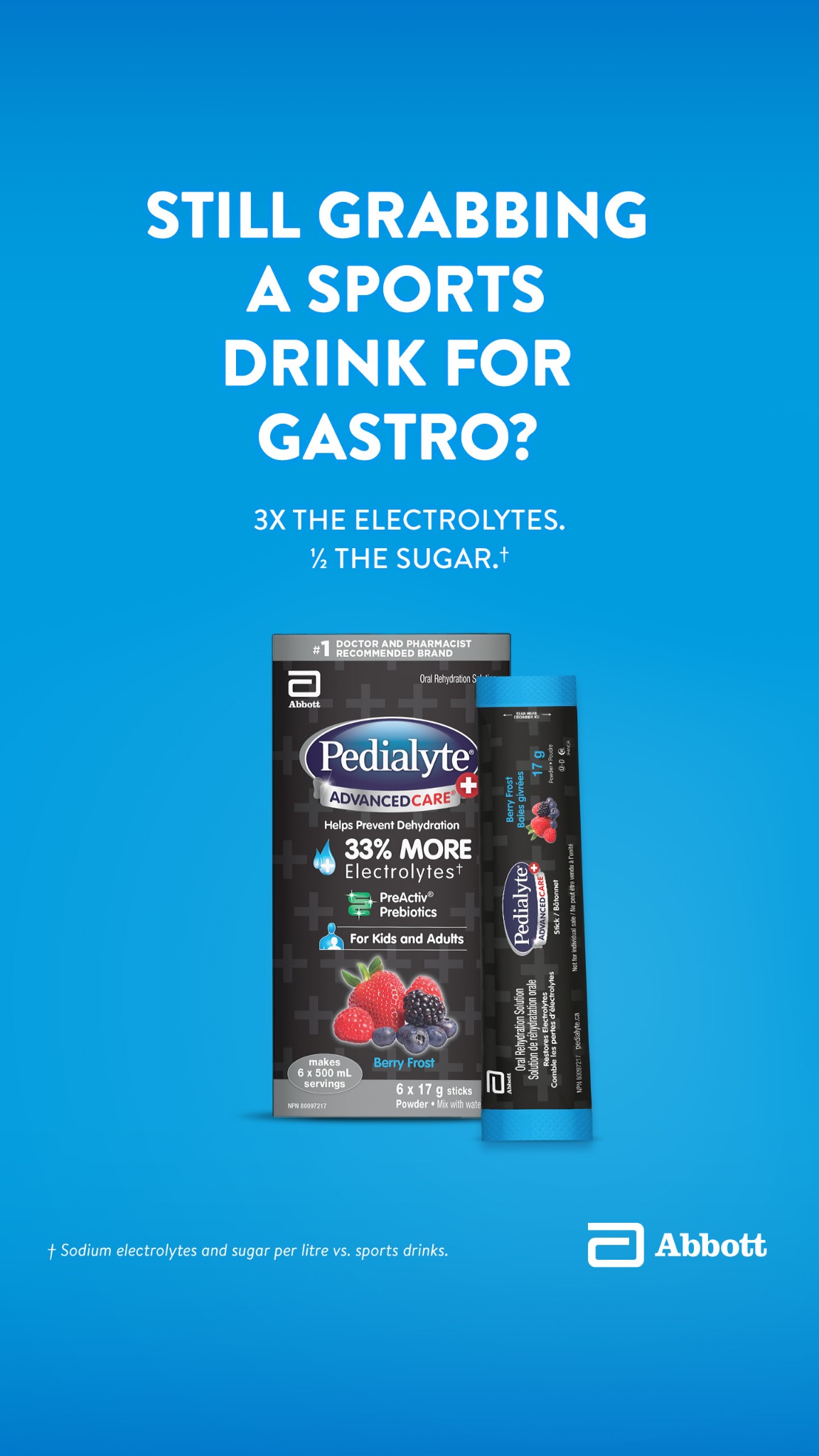 Pedialyte Canada Facebook ad