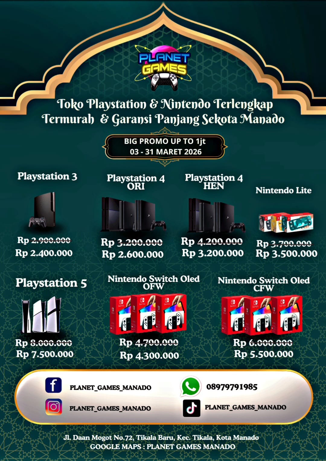 planet games manado Facebook ad