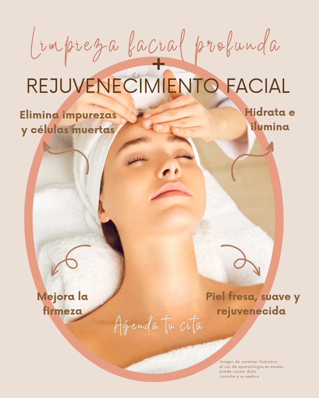 Bella imagen SPA Facebook ad: Limpieza Facial Profunda + Rejuvenecimiento Facial
