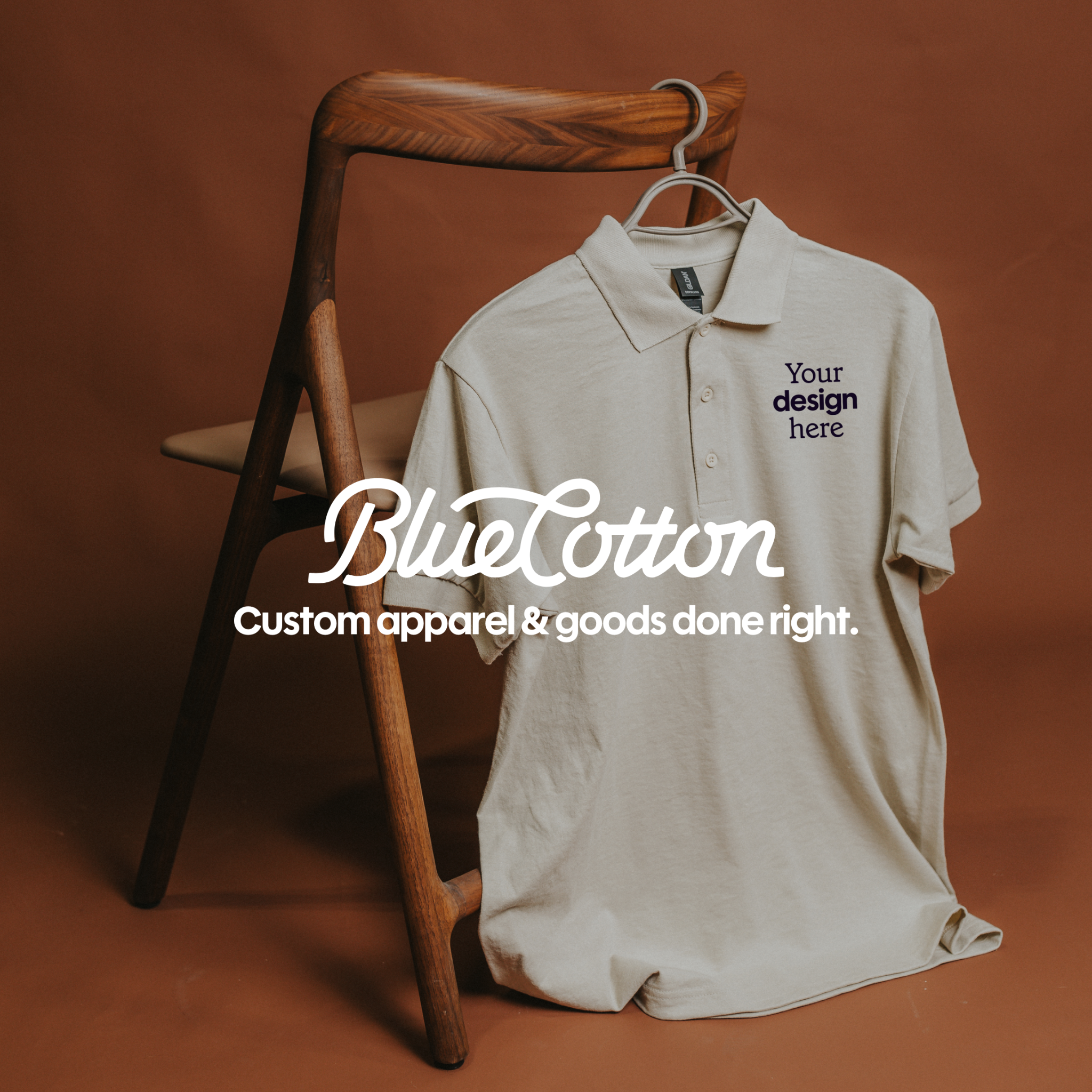 BlueCotton.com Facebook ad: No matter the occasion, we make custom apparel…