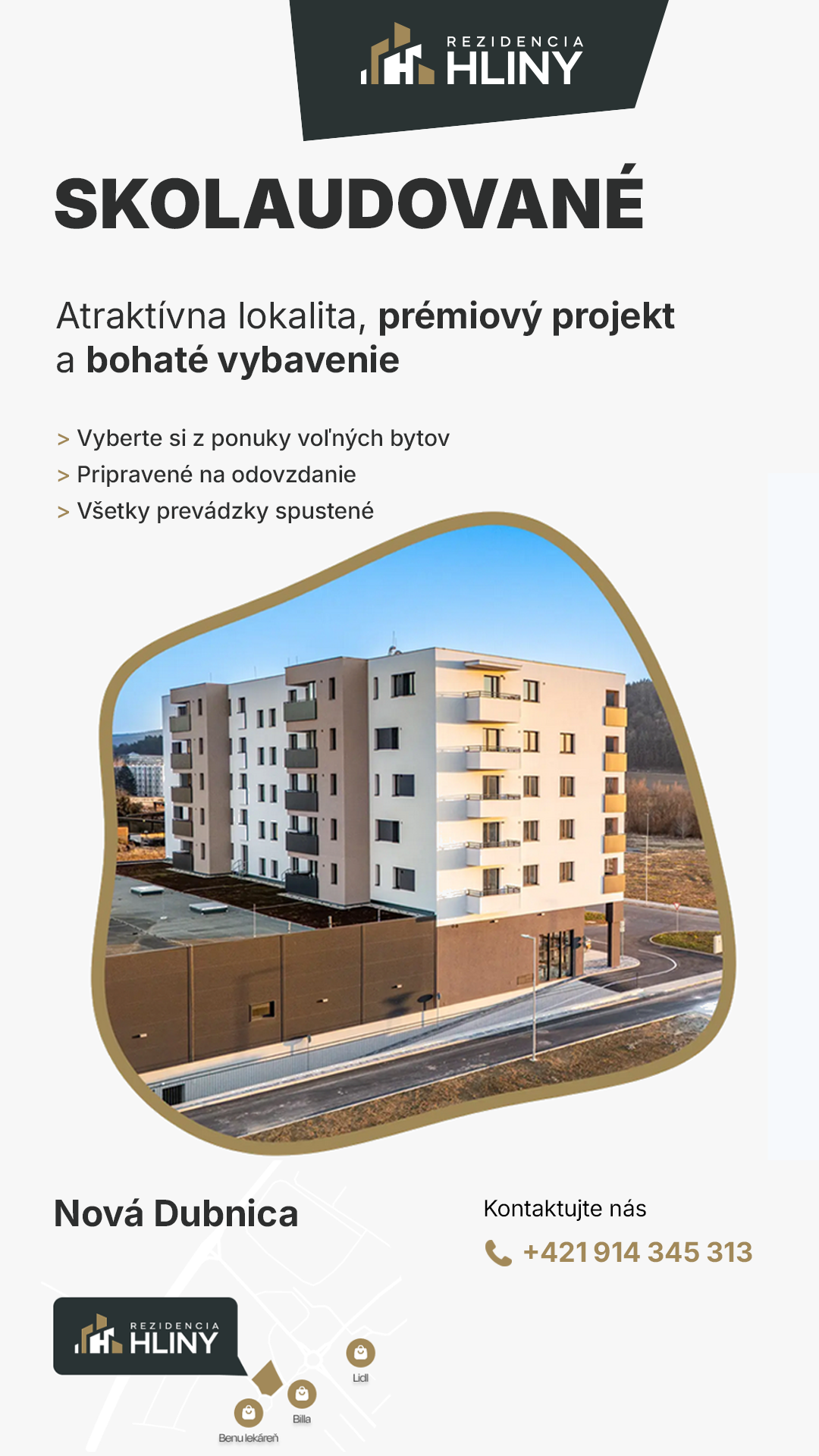 Rezidencia Hliny Nová Dubnica Facebook ad from Oct 6, 2025