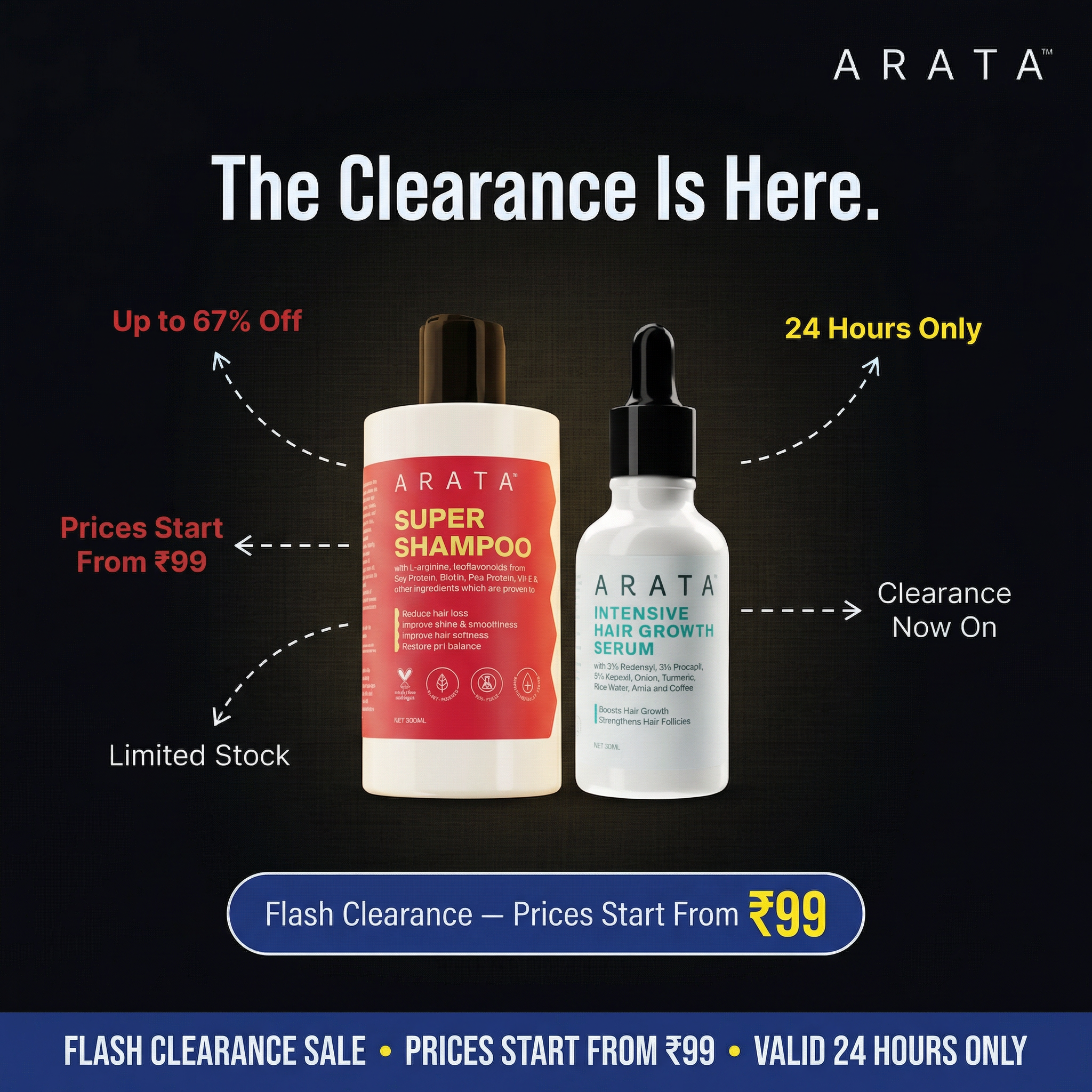 Arata Clearance Sale Facebook ad: 24 Hour Clearance Sale