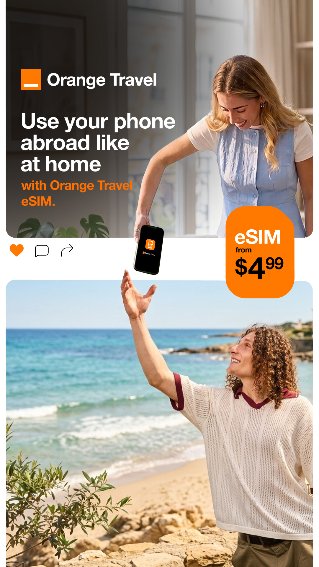 Orange Travel Facebook ad