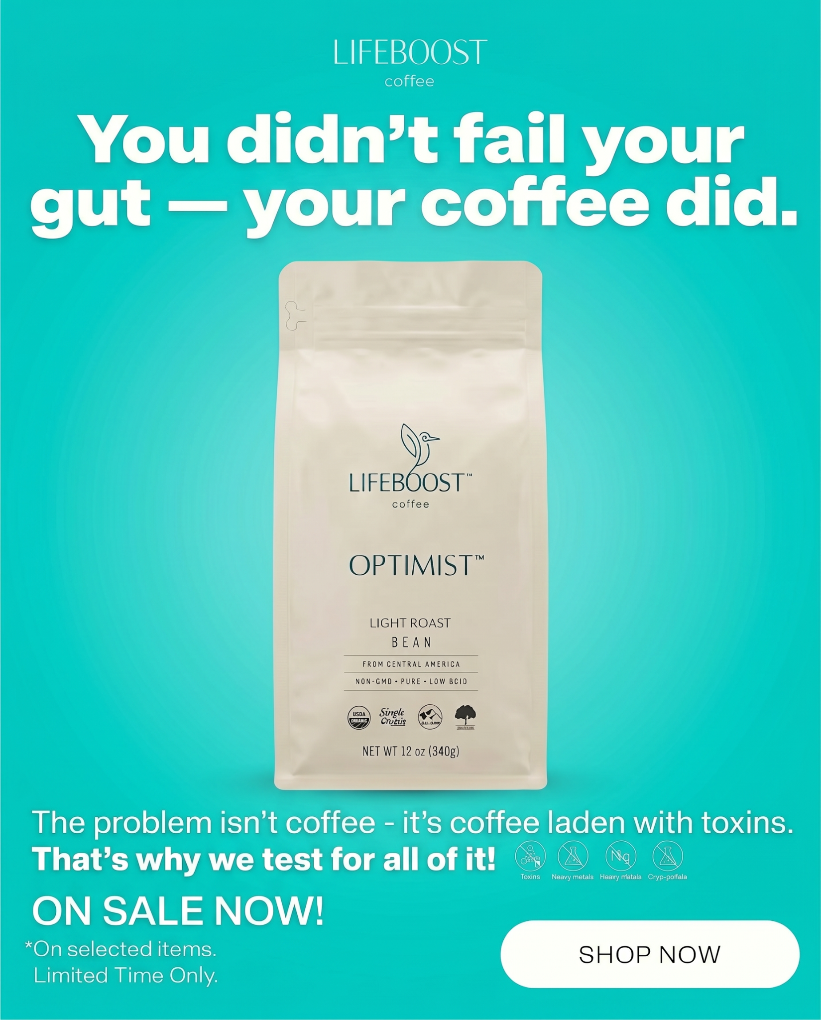 Lifeboost Coffee Facebook ad