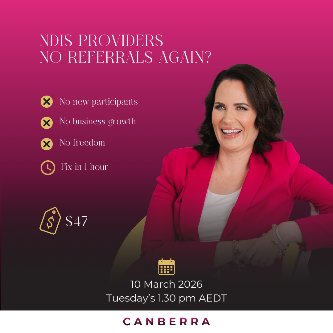 Vanessa Norman Facebook ad: The 3-Part NDIS Referrals Framework