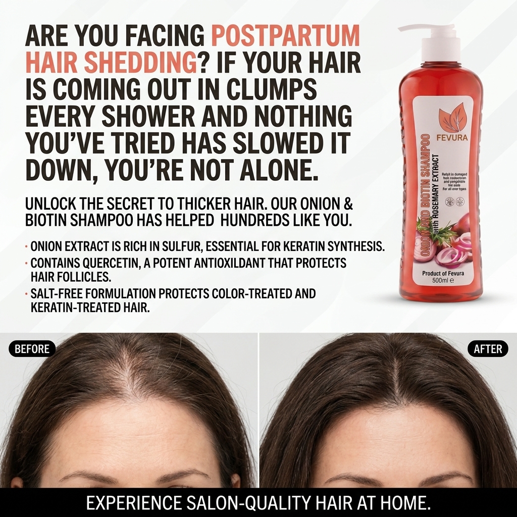 OfficalFevura Facebook ad: Your shampoo has salt in it and it's making your shedding…