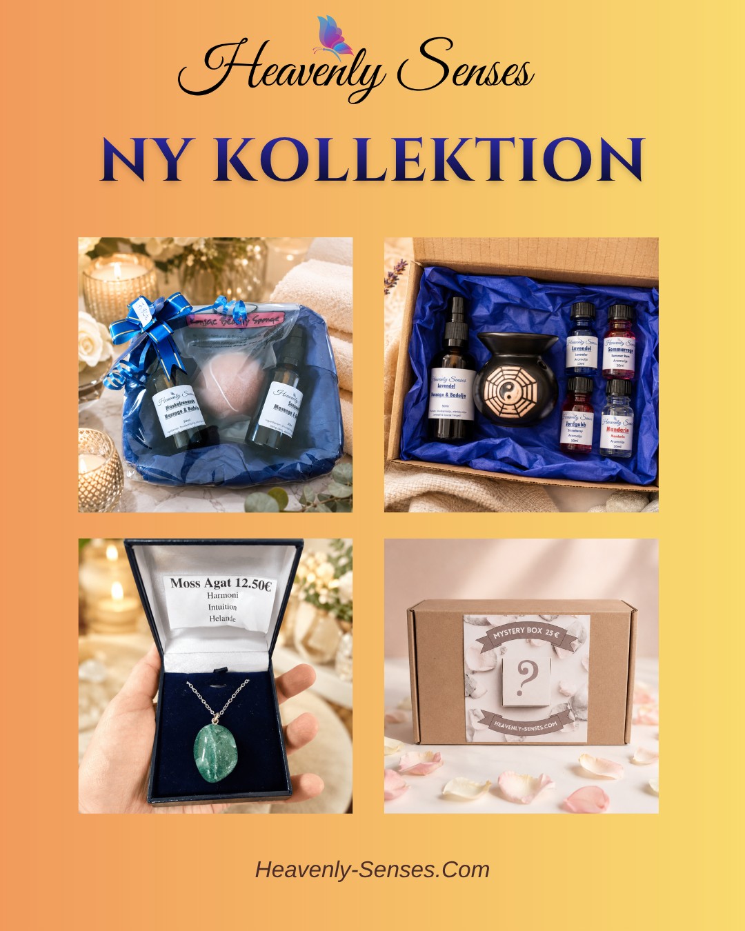 Heavenly Senses Facebook ad: Nya presentset, Mystery Box, presentboxar &…