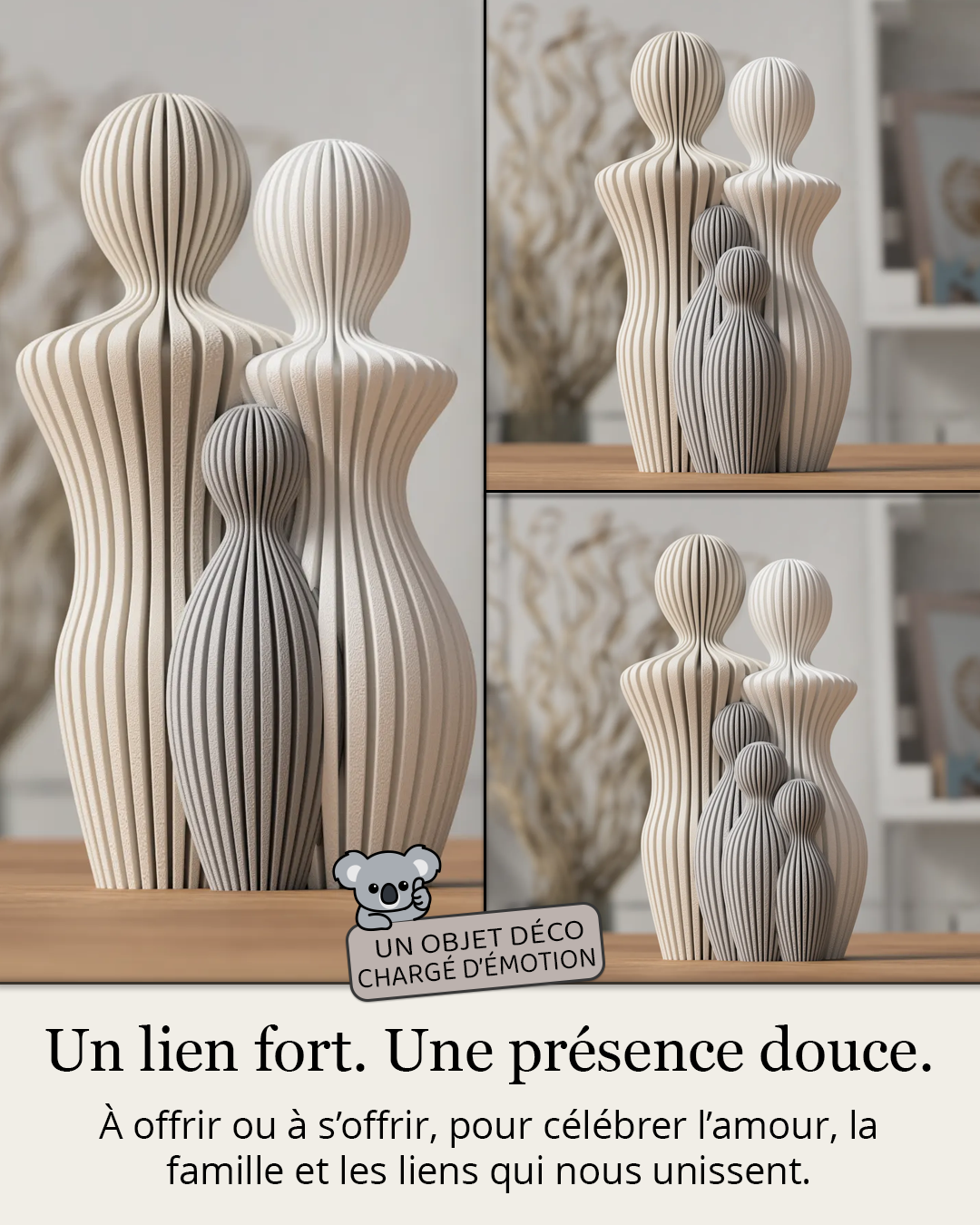Koala Bleu Facebook ad: Un objet déco qui parle au cœur
