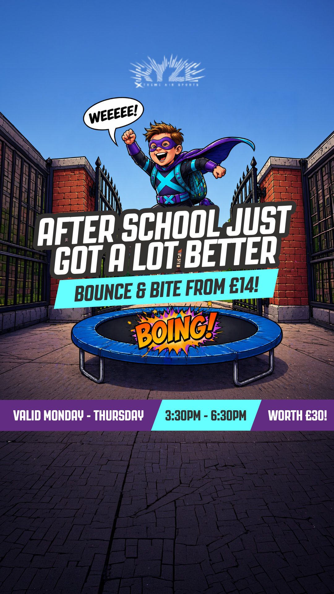 Ninja Kidz Action Parks - Ryze Parks Facebook ad