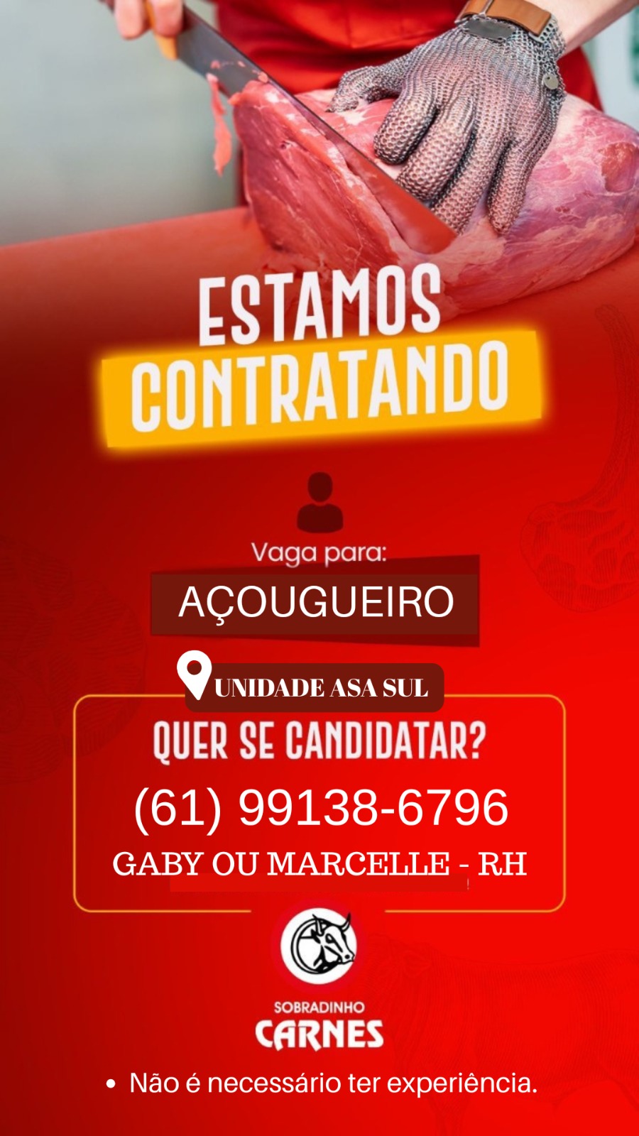 Sobradinho Carnes Facebook ad: Venha fazer parte do nosso time e seja…