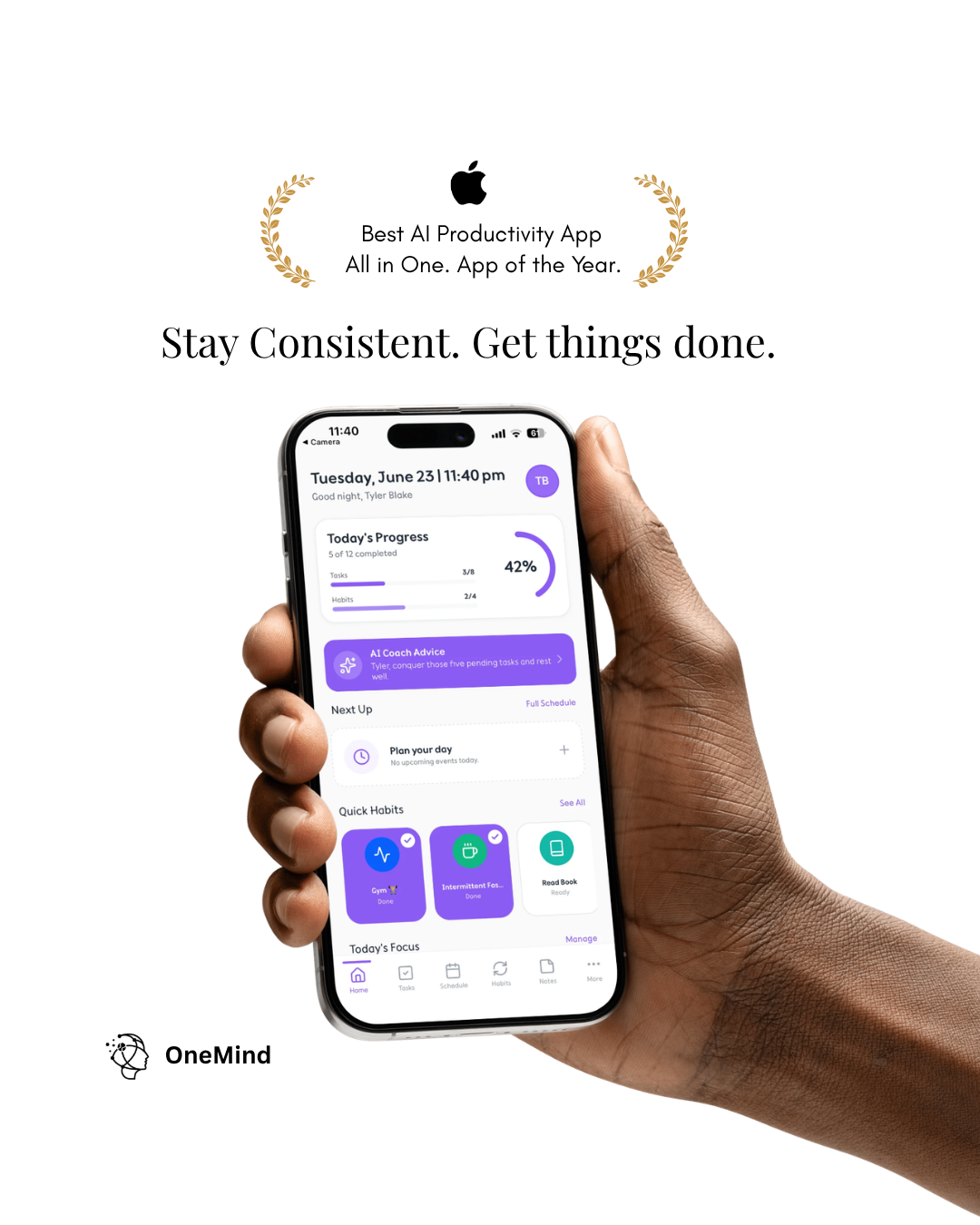 OneMind - AI Productivity App Facebook ad
