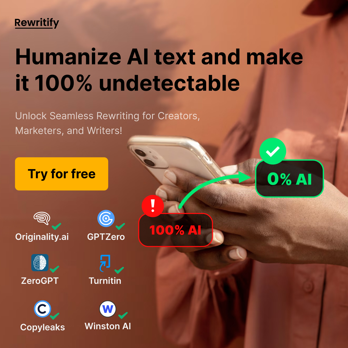 Rewritify Facebook ad