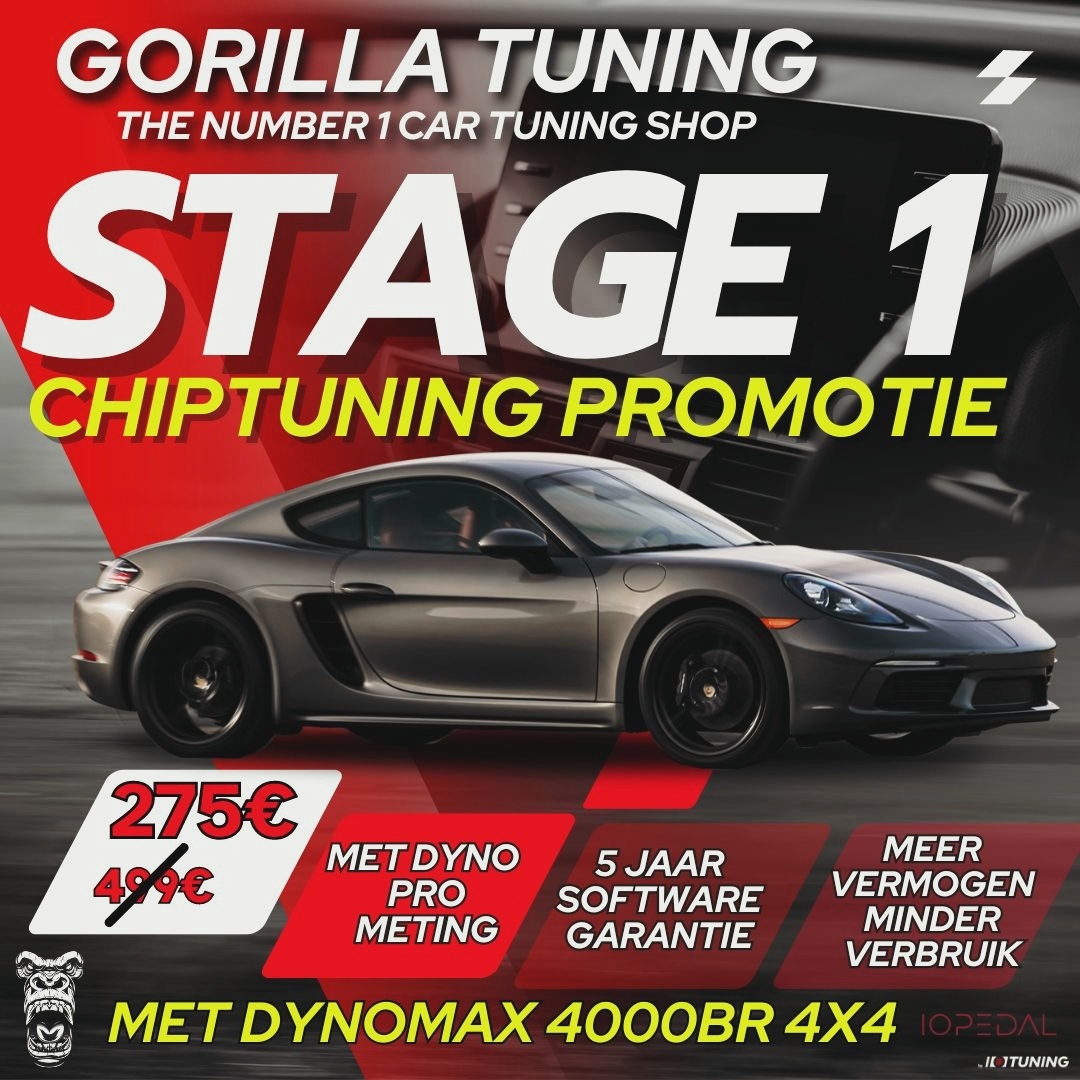 Gorilla Chiptuning Center België, professionele chiptuning op maat. Facebook ad