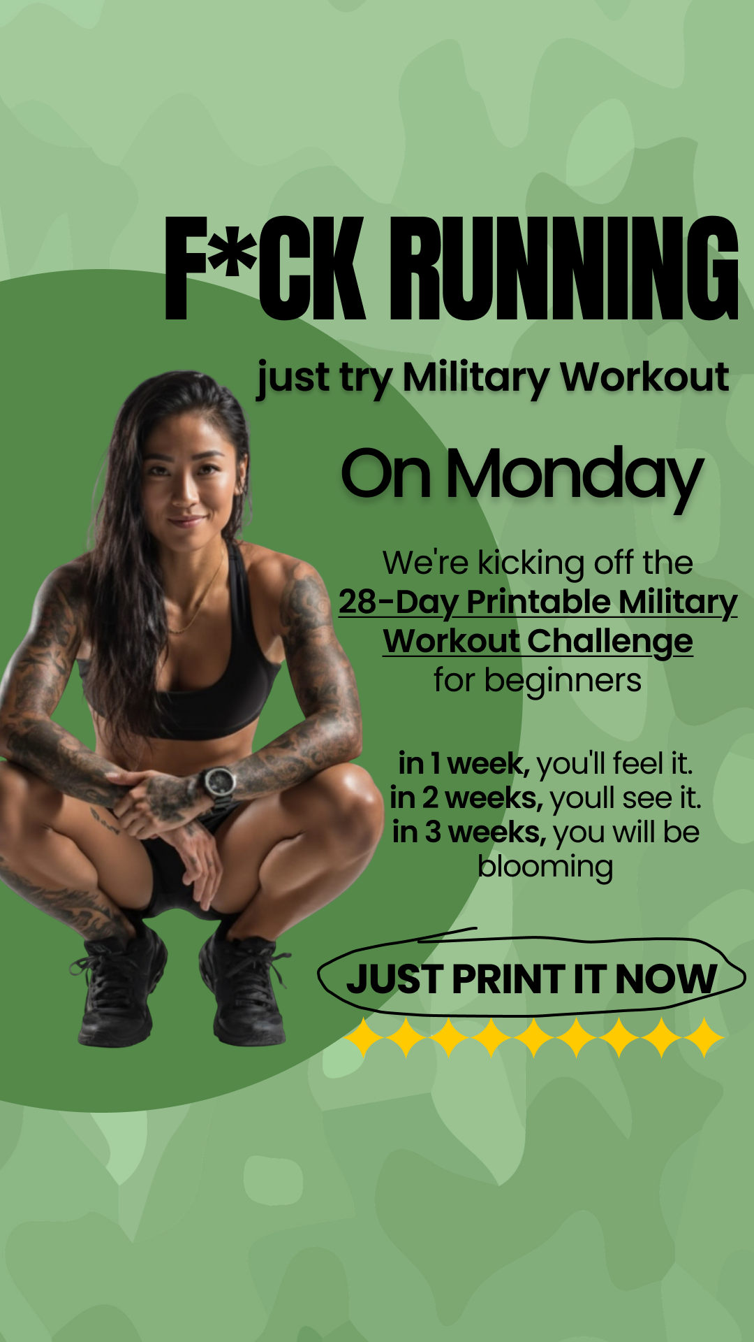 28 Day Challenge. Facebook ad: Get Your Training Plan