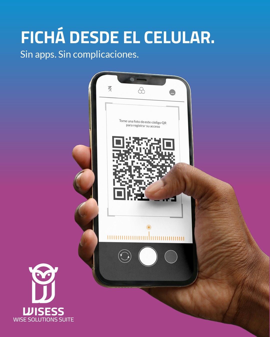 Wisessuite Facebook ad: Fichá desde el celular.