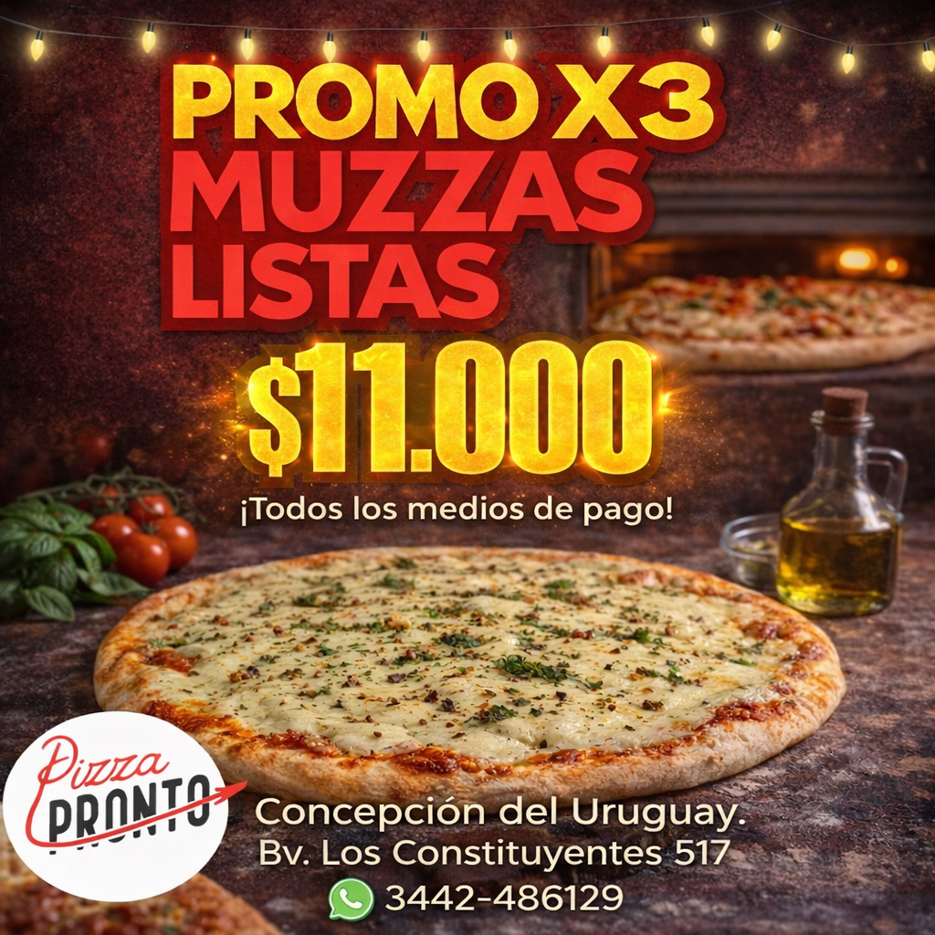 Pizza Pronto Vip Facebook ad: PIZZAS LISTAS P/HORNEAR.