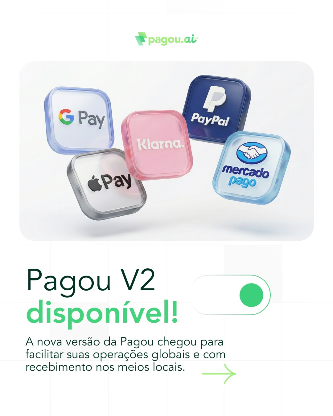 Pagou.ai Facebook ad: A Pagou V2 está disponível!