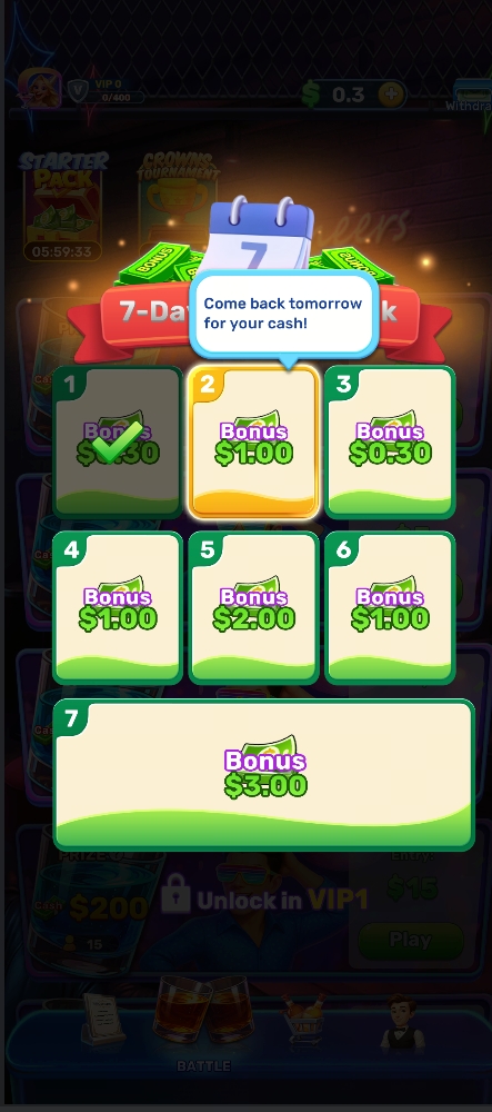 Bingo Bar-cash Facebook ad: Bingo Bar: Schnell echtes Geld verdienen!