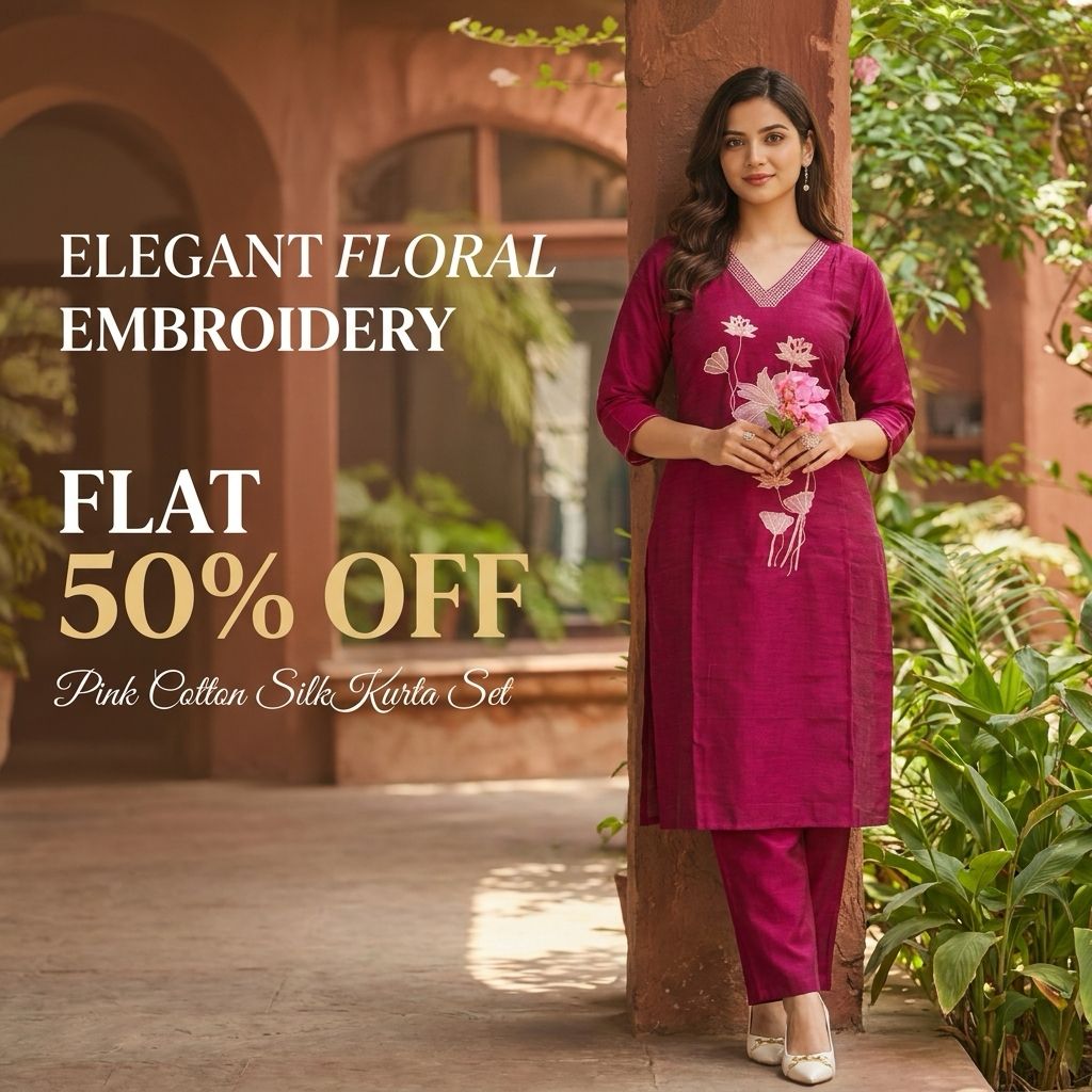 Sakta.com Facebook ad: Elegant Co-ord Set in Linen Cotton