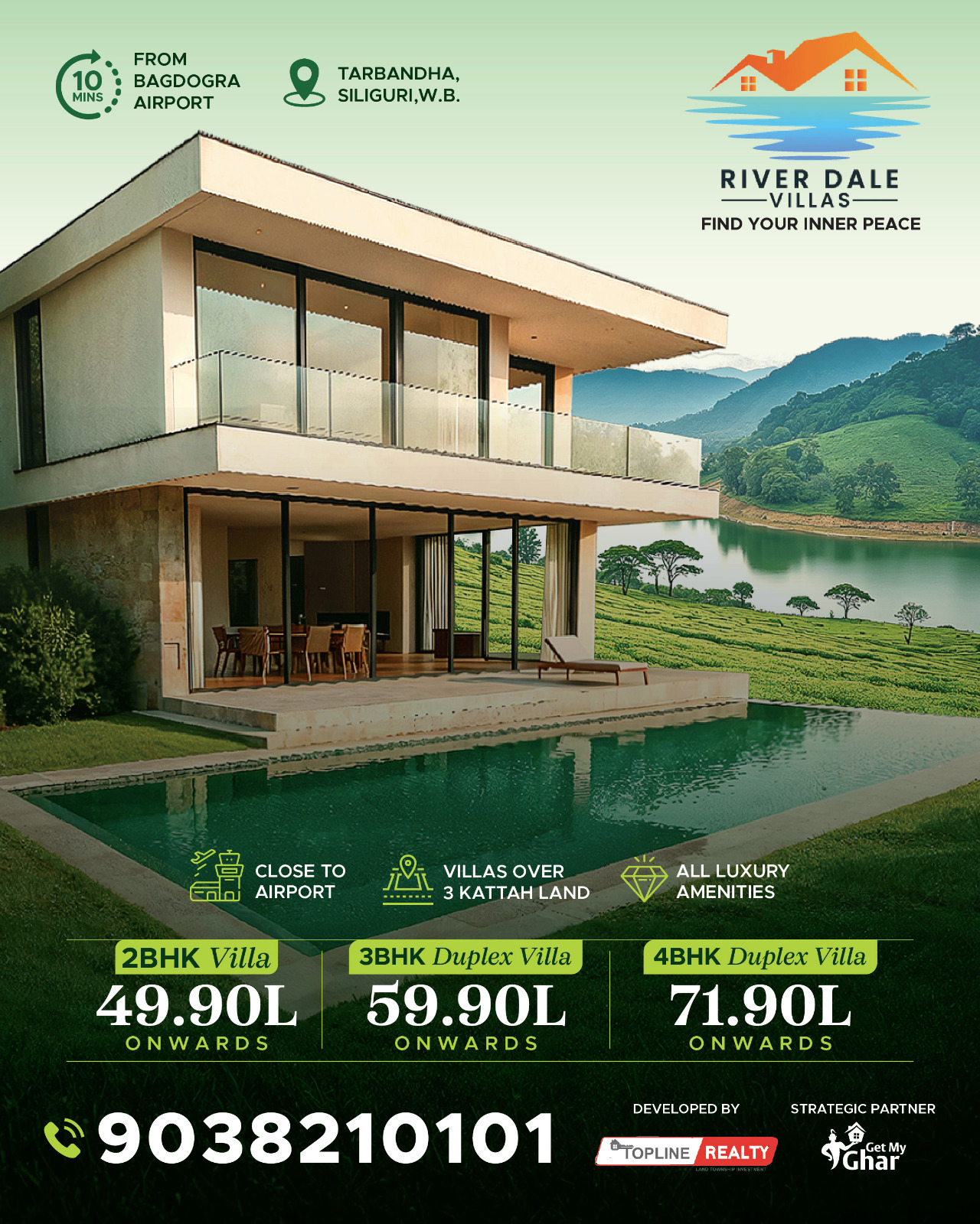 Get My Ghar Facebook ad: Villas at 10 mins from Bagdogra Airport*