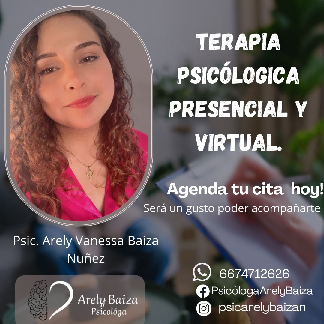 Psicóloga Arely Baiza Facebook ad: Atención psicológica.