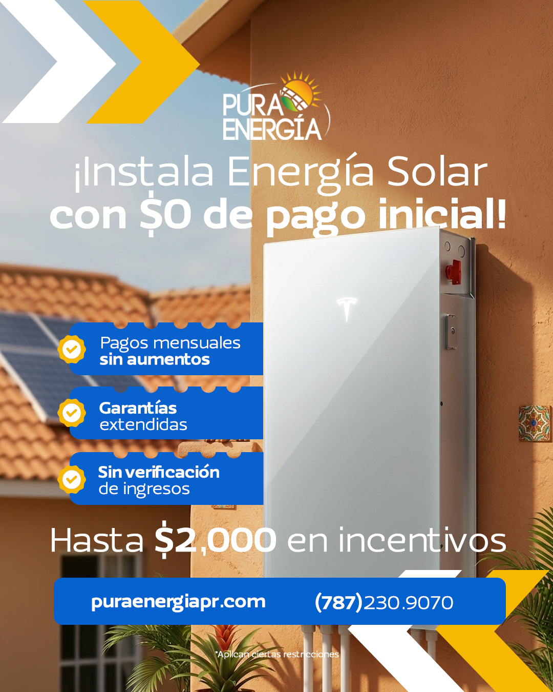 Pura Energía Facebook ad: Sistema Solar con Tesla PW3