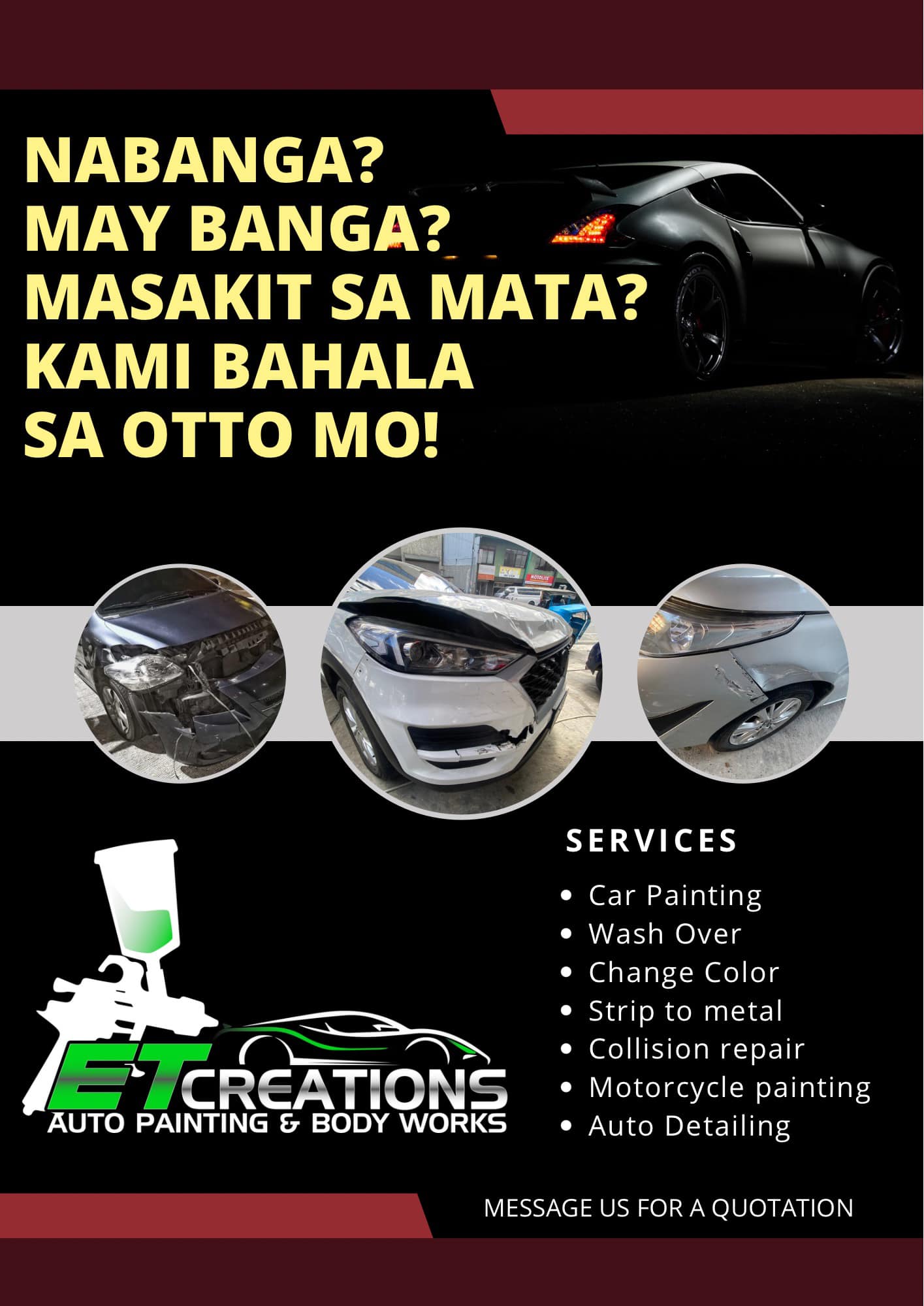 ET Creations Facebook ad: Auto Painting needs?