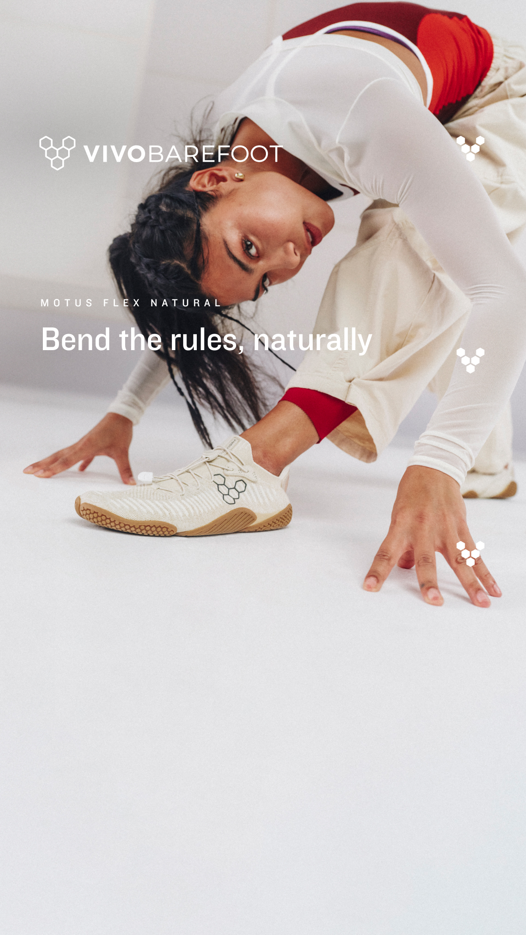 Vivobarefoot Facebook ad: Bend the rules, naturally