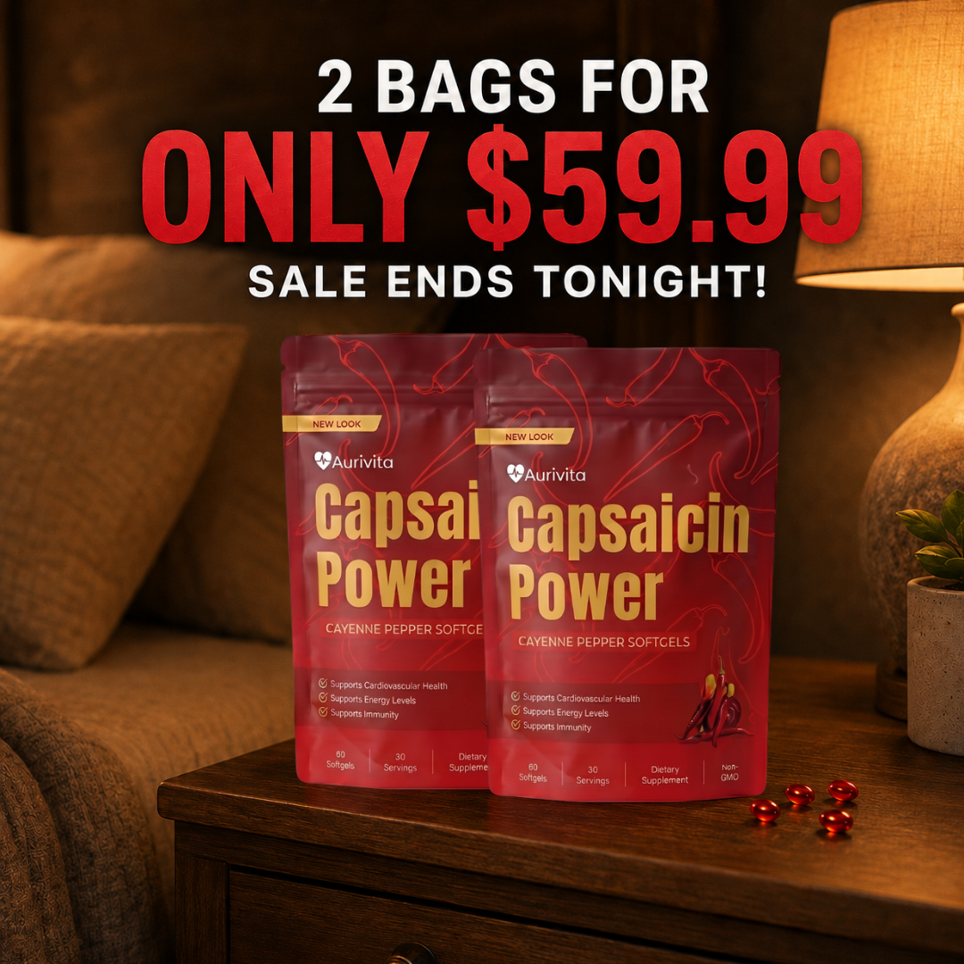 Heart Health Tips Facebook ad: 70% OFF Today, Aurivita Capsaicin Power Is Back In Stock