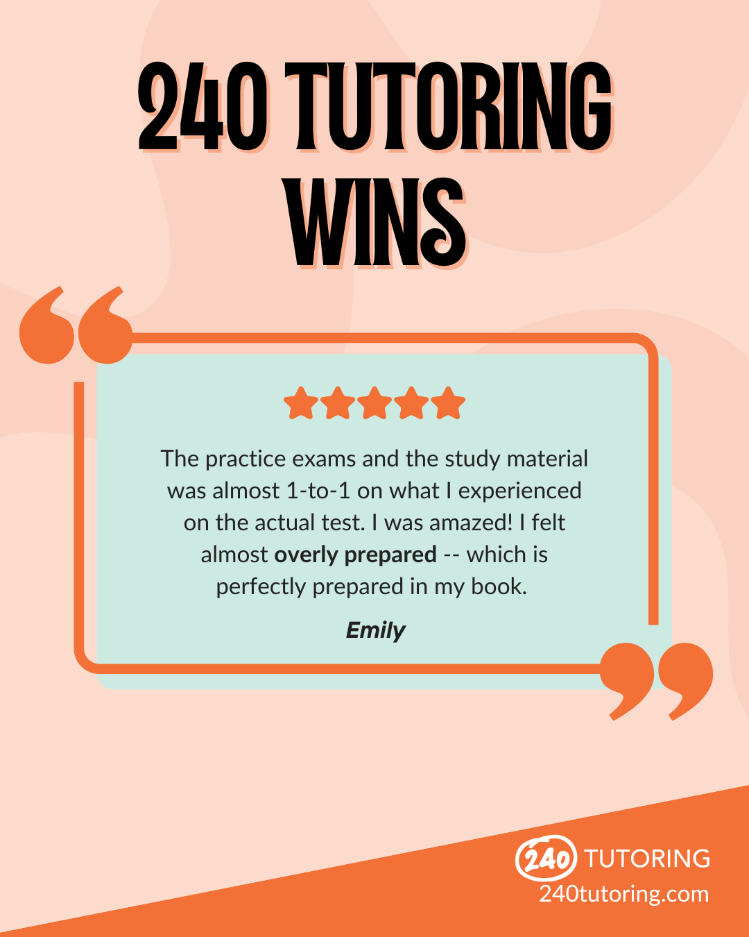 240 Tutoring Facebook ad: Rated 5 Stars by Teachers