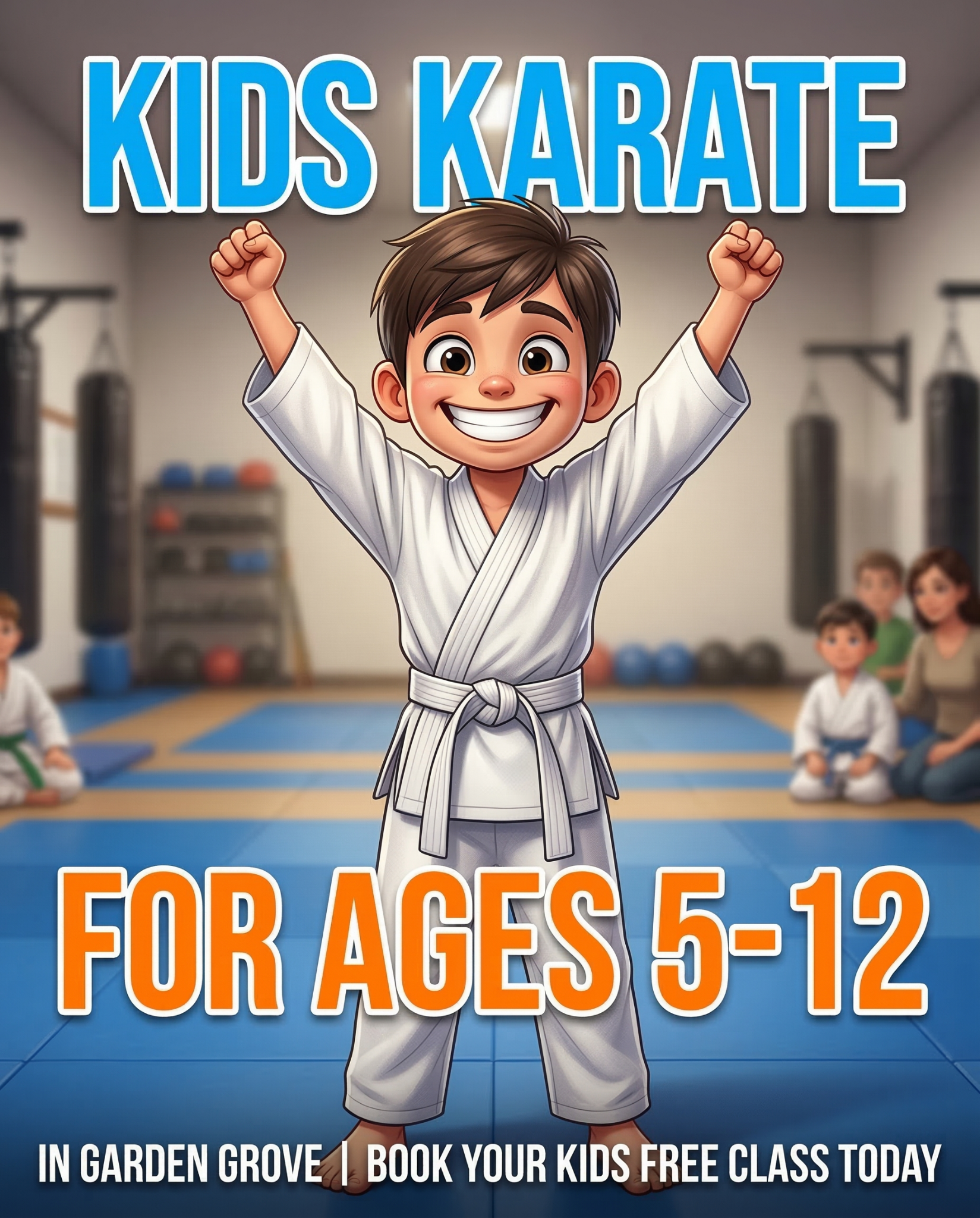 United Kenpo Karate Studio Facebook ad: Free Kids Karate Class in Garden Grove