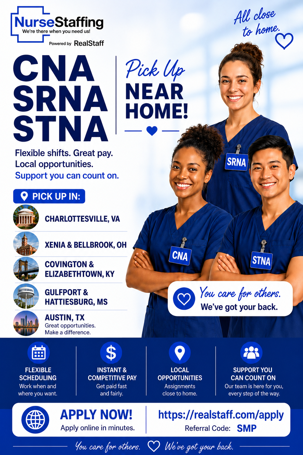 NurseStaffing Powered by RealStaff Facebook ad: Get Paid Instantly!
