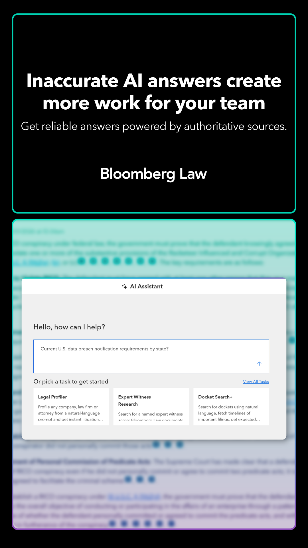 Bloomberg Law Facebook ad from May 15, 2026