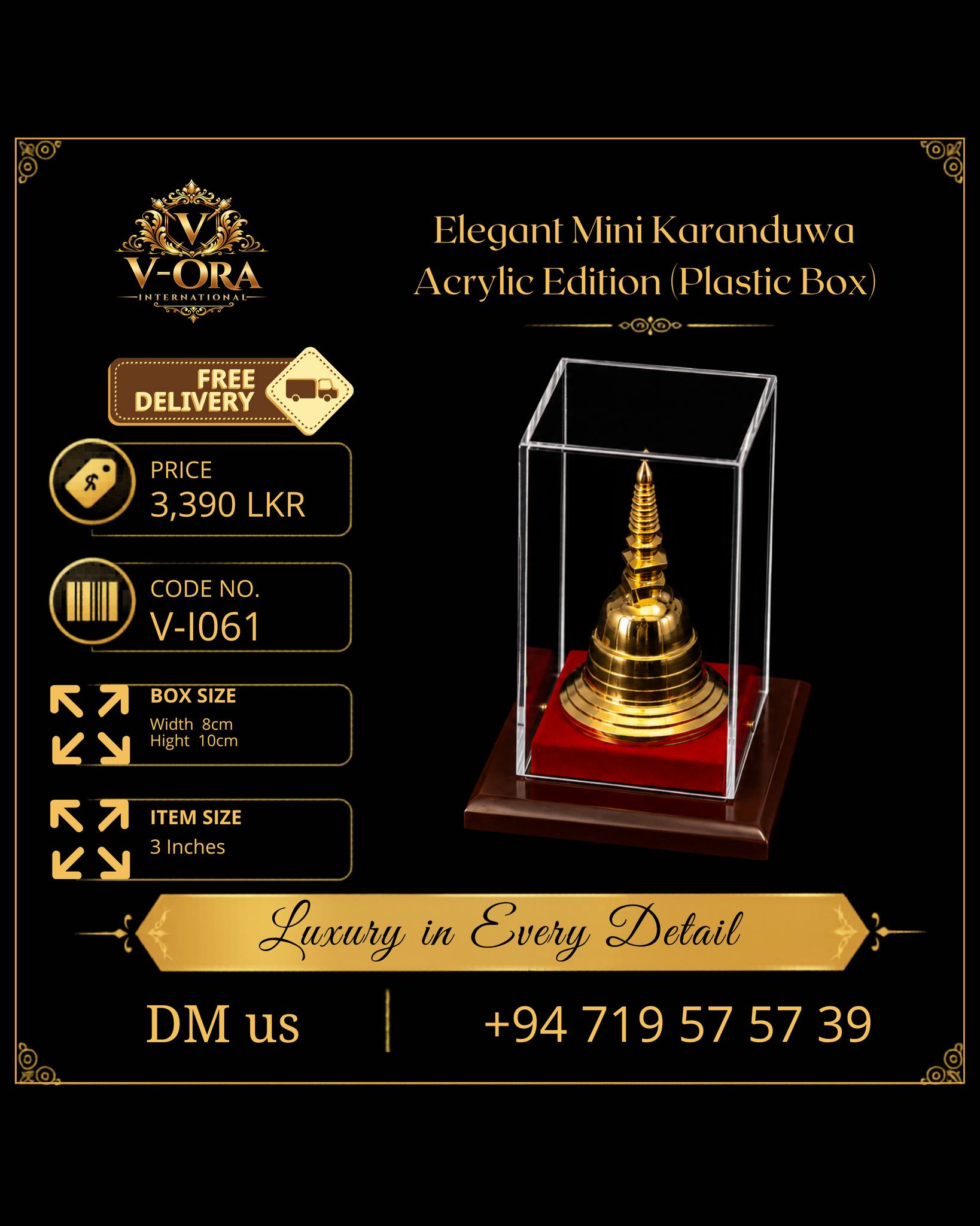 V-Ora International Facebook ad: Traditional Brass Karandu Wahansa Collection