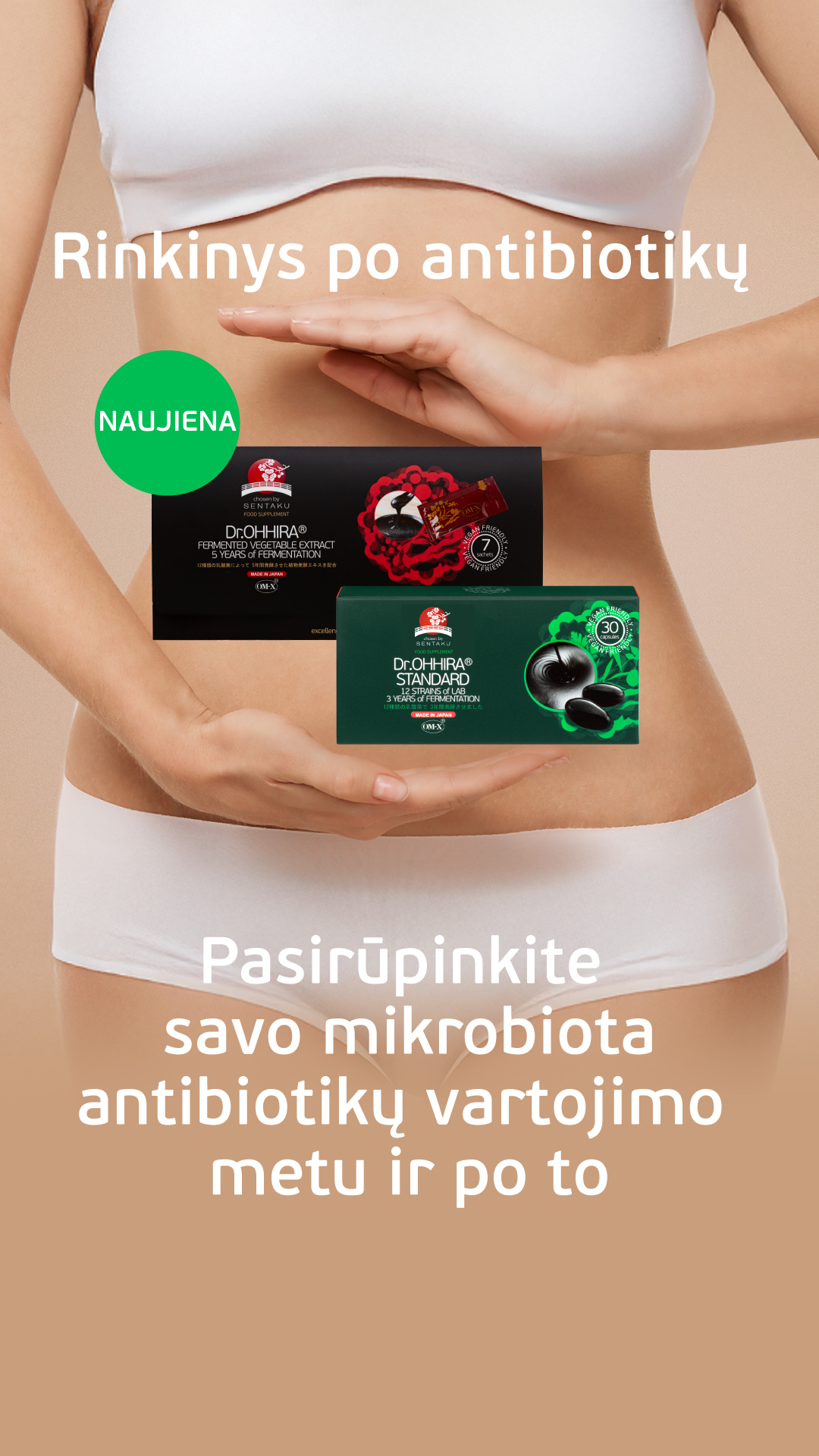 Dr.OHHIRA japoniški produktai Facebook ad: PRO+PRE+POSTBIOTIKAI