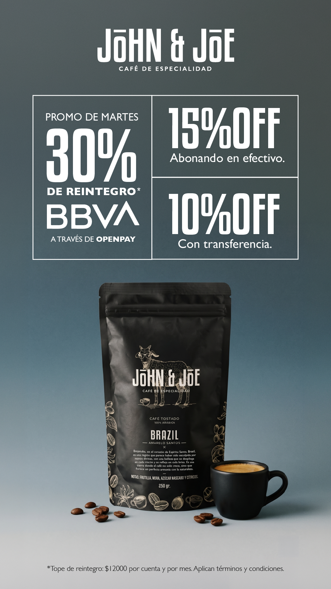 John and Joe Café de Especialidad Facebook ad