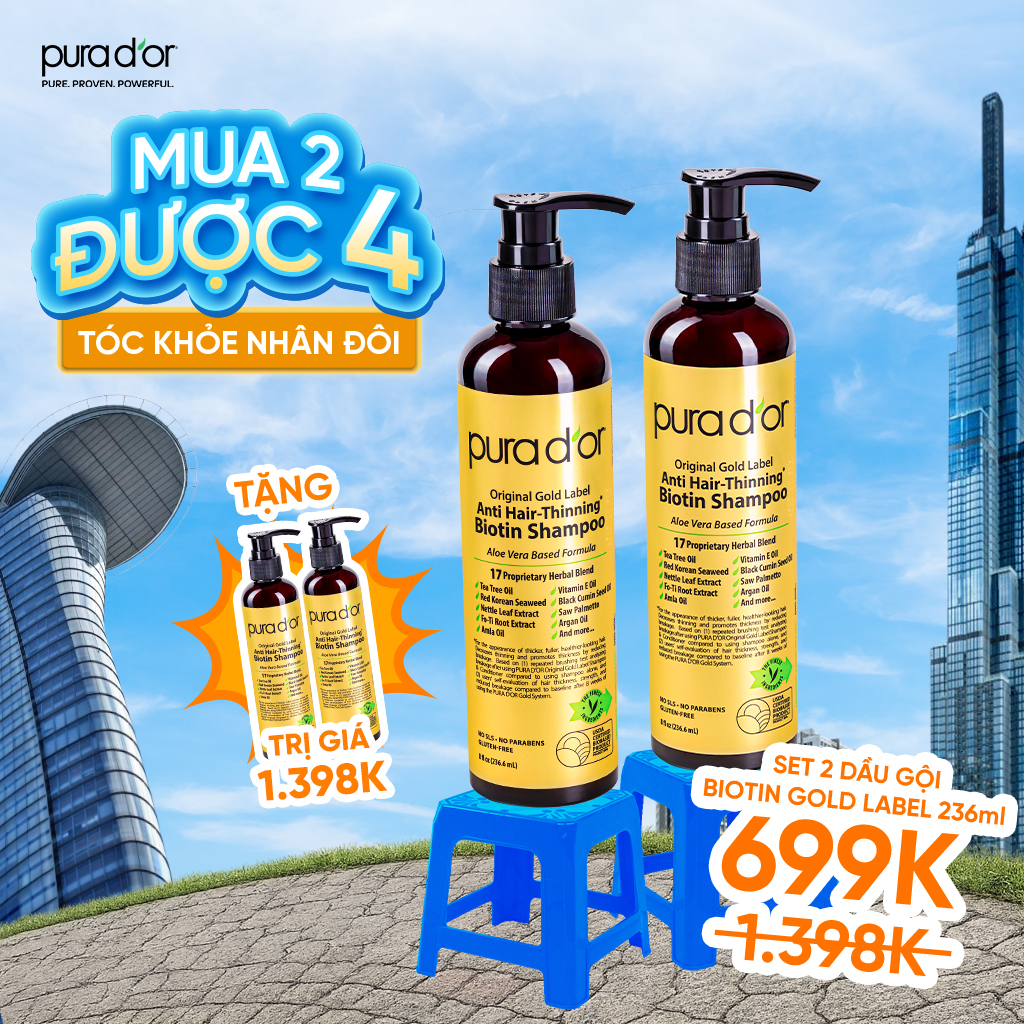 PURA D'OR Vietnam Facebook ad: KHUYẾN MÃI SIÊU HỜI: MUA 2 NHẬN 4