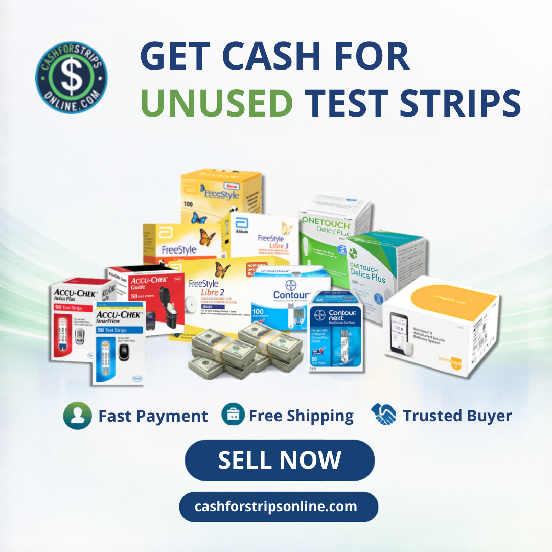 Cash For Strips Online Facebook ad: Sell Test Strips & Get Paid Fast!