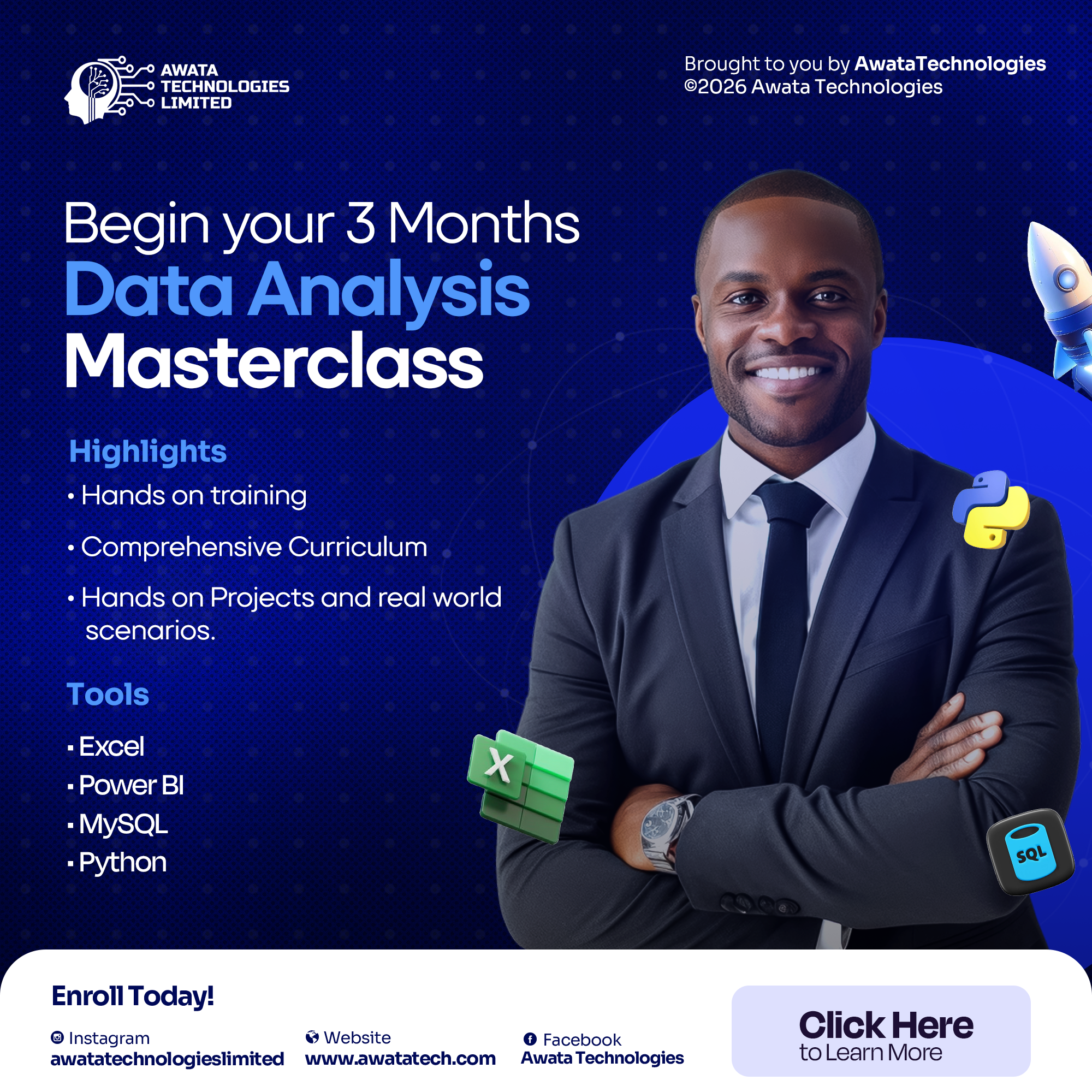 Awata Technologies Limited Facebook ad: Start 2026 with career-ready tech skills