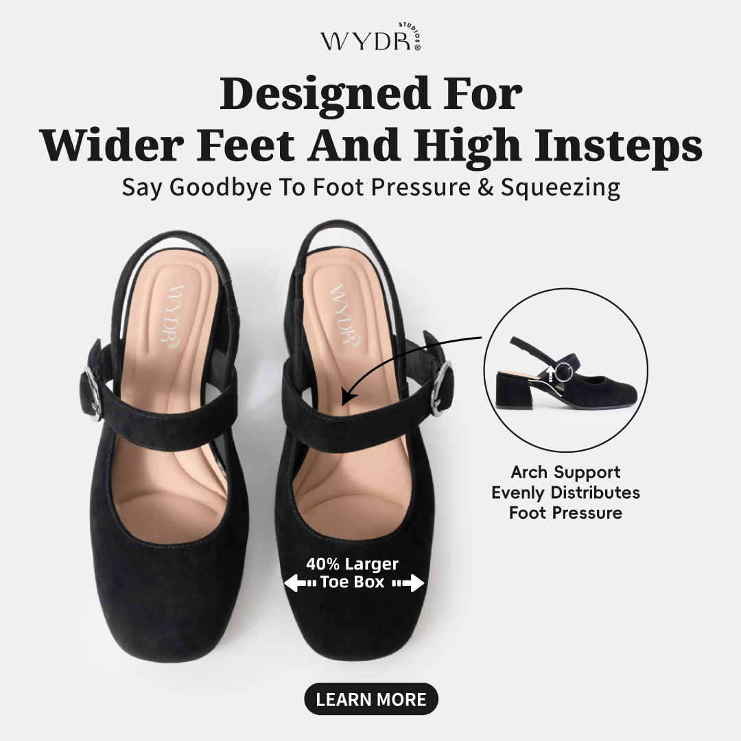 WydrStudios Facebook ad: Wide Fit. Still Elegant.