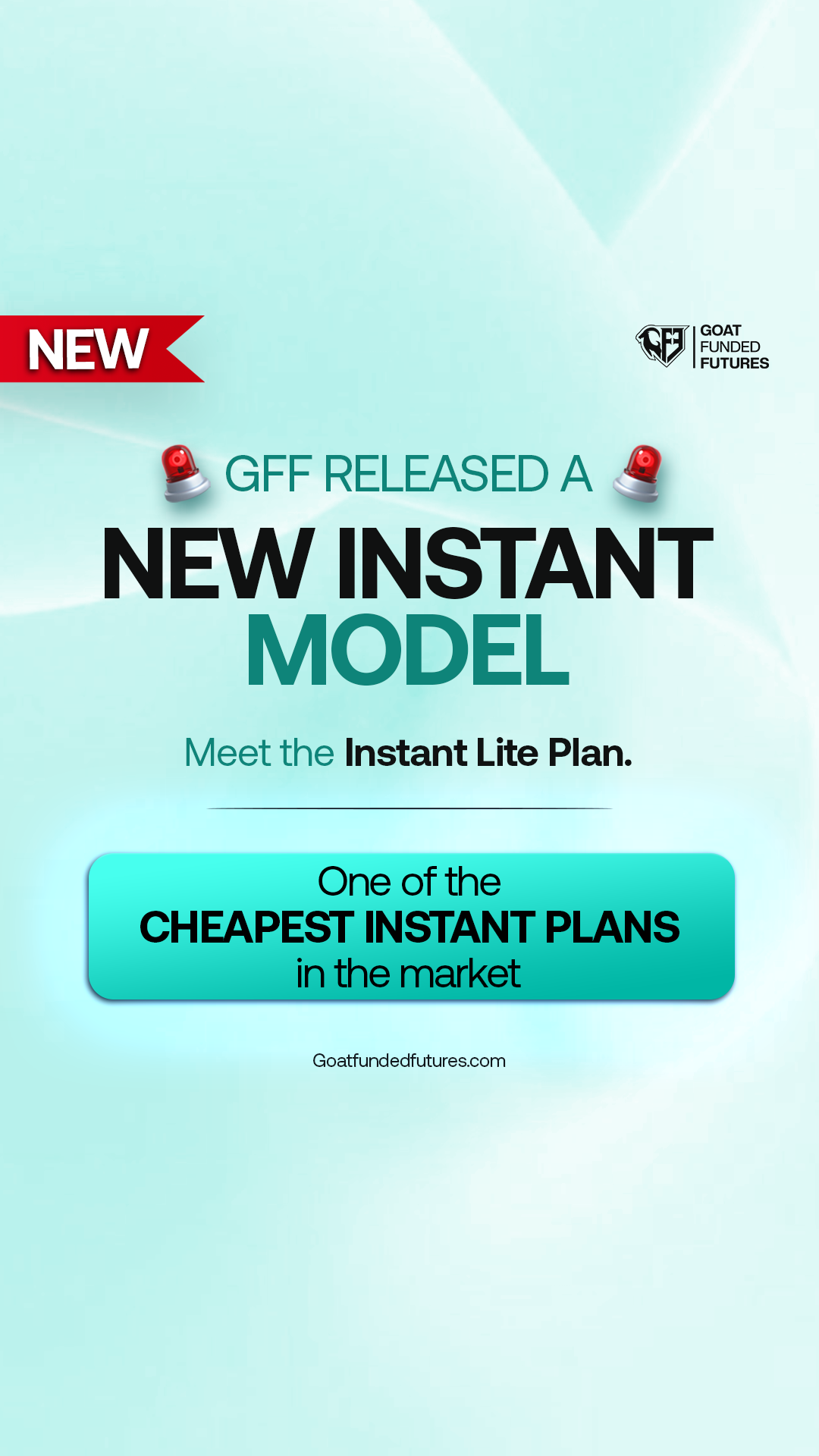 Goat Funded Futures Global Facebook ad: Get 50% OFF